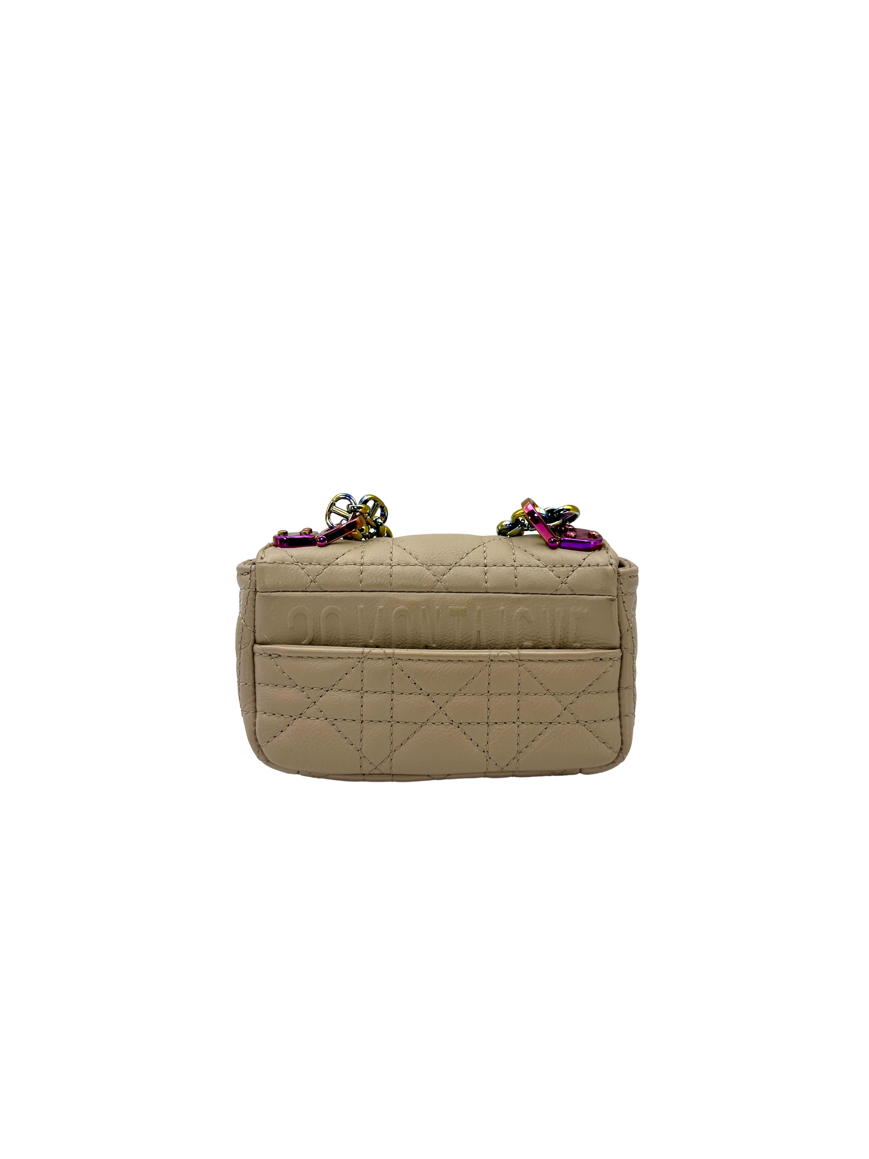 Christian Dior Caro Beige Cannage Leather Shoulder Bag DR963