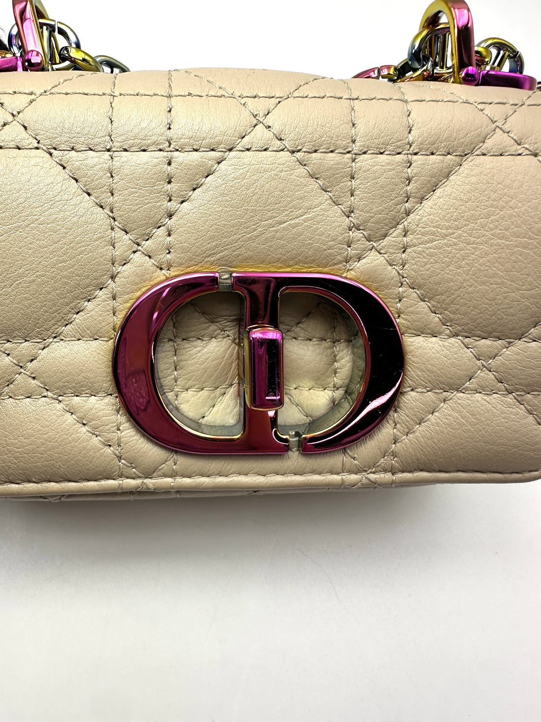 Christian Dior Caro Beige Cannage Leather Shoulder Bag DR963
