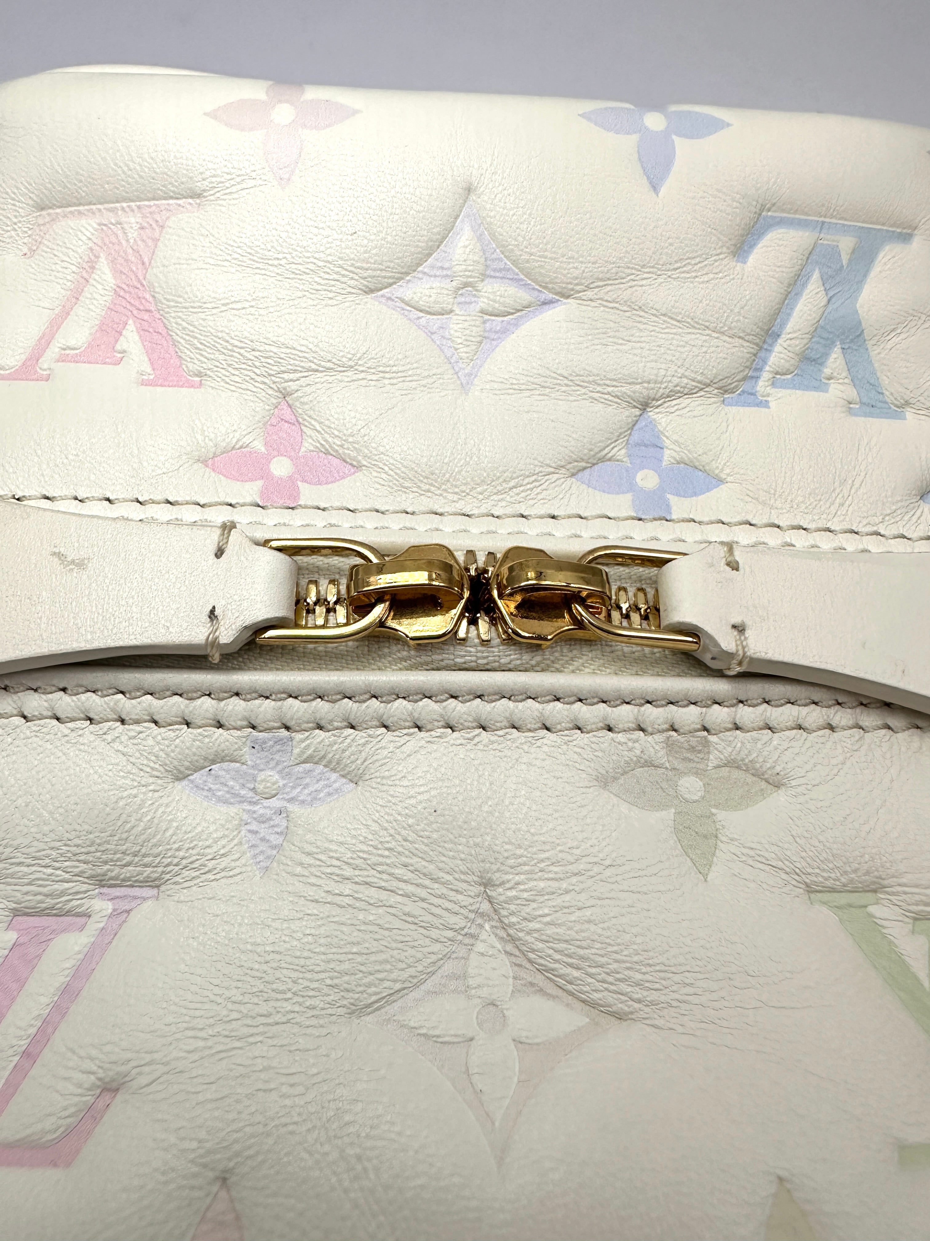 Louis Vuitton New Square Quartz Multicolor Monogram Embossed Leather Square Bag LV3406