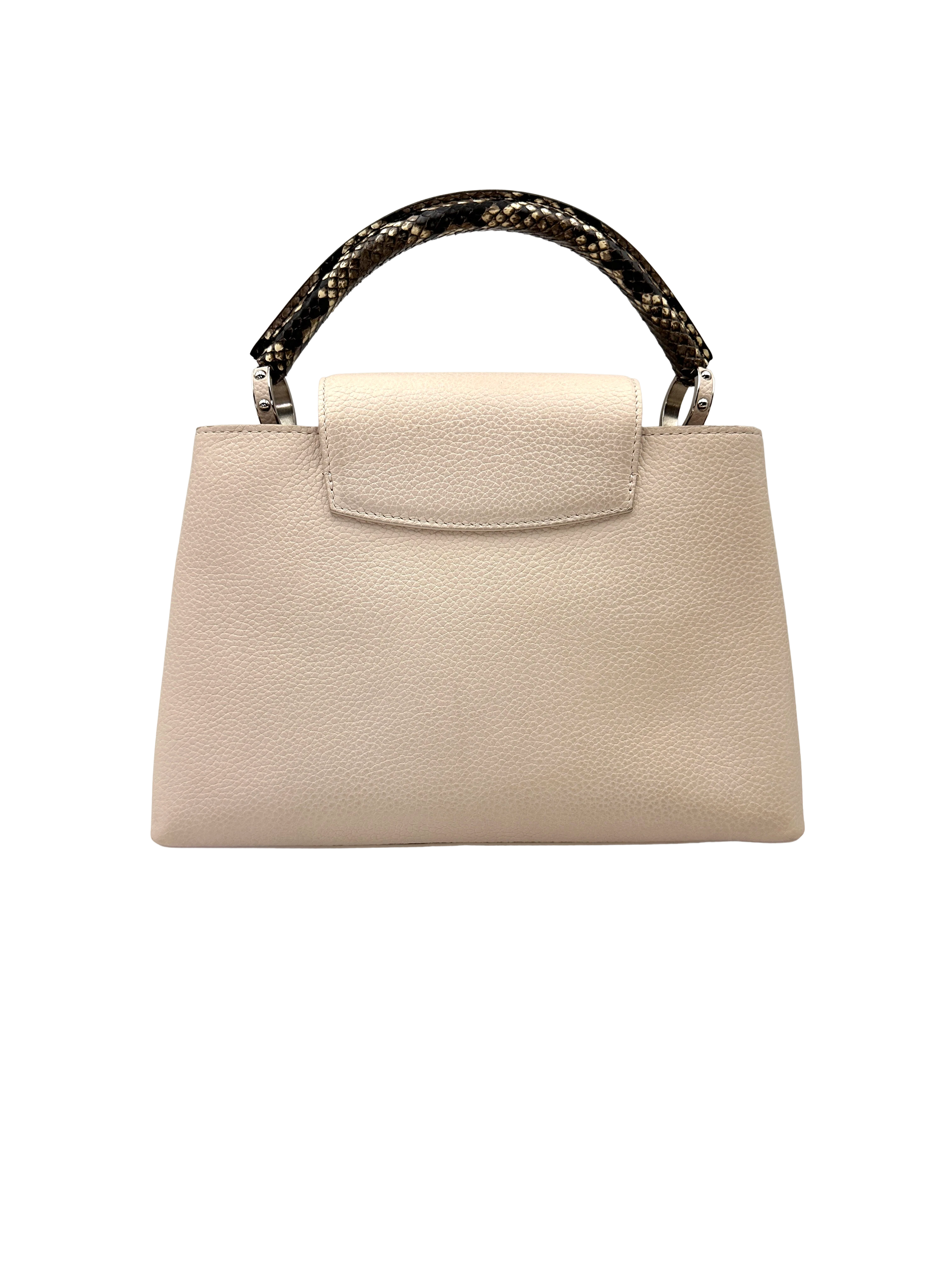 Louis Vuitton Capucines Grey Taurillon Leather Python Handle Bag LV3409