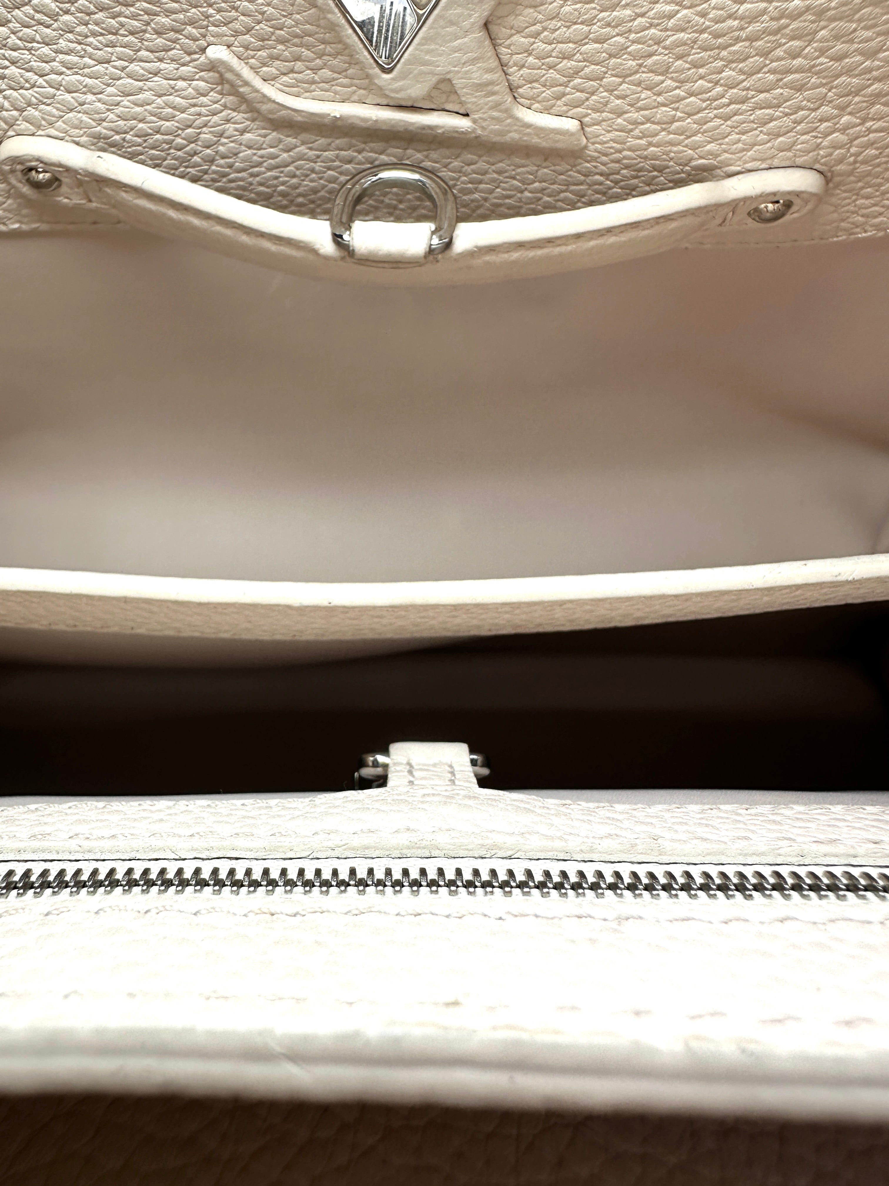 Louis Vuitton Capucines Grey Taurillon Leather Python Handle Bag LV3409