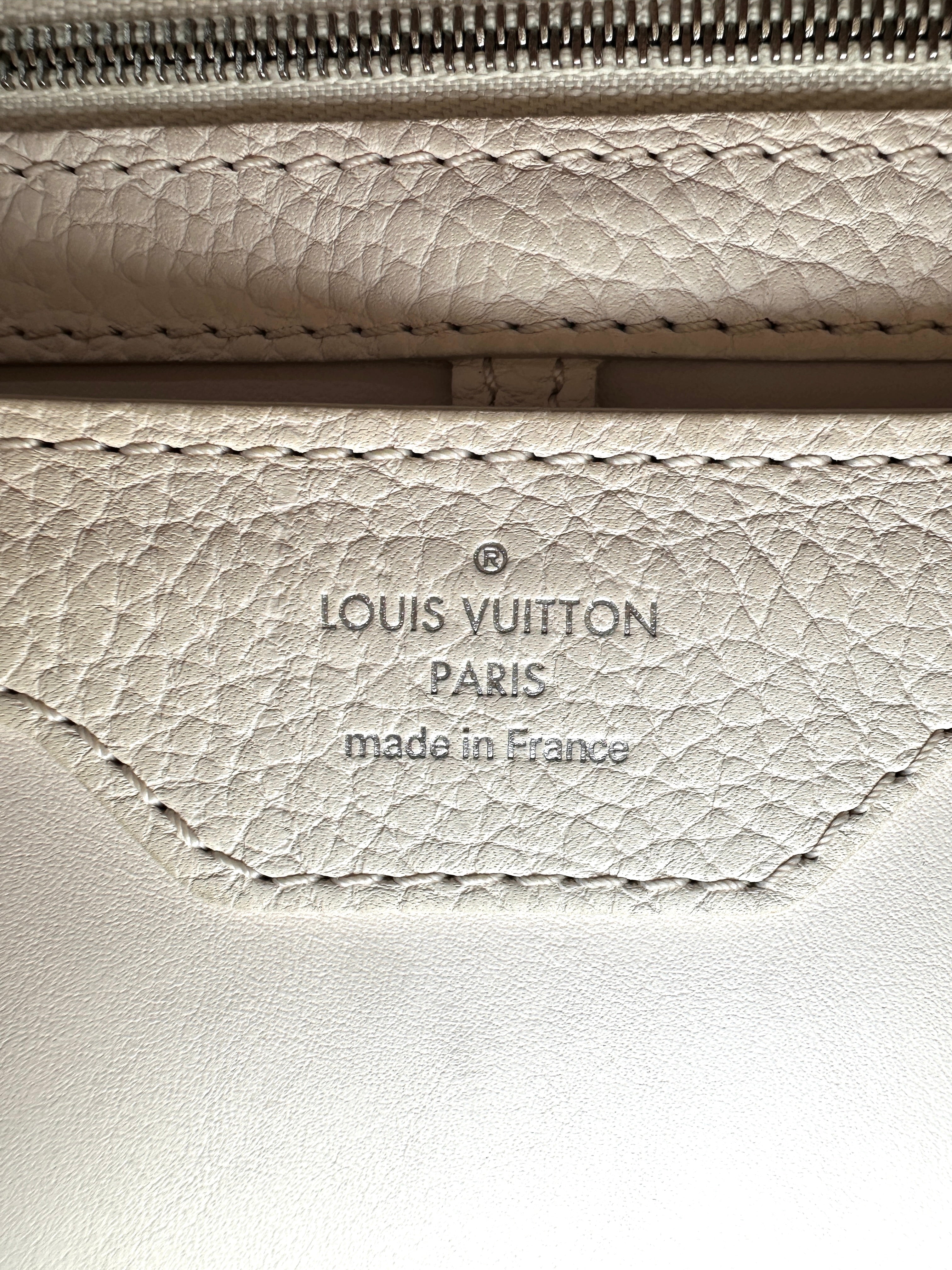 Louis Vuitton Capucines Grey Taurillon Leather Python Handle Bag LV3409