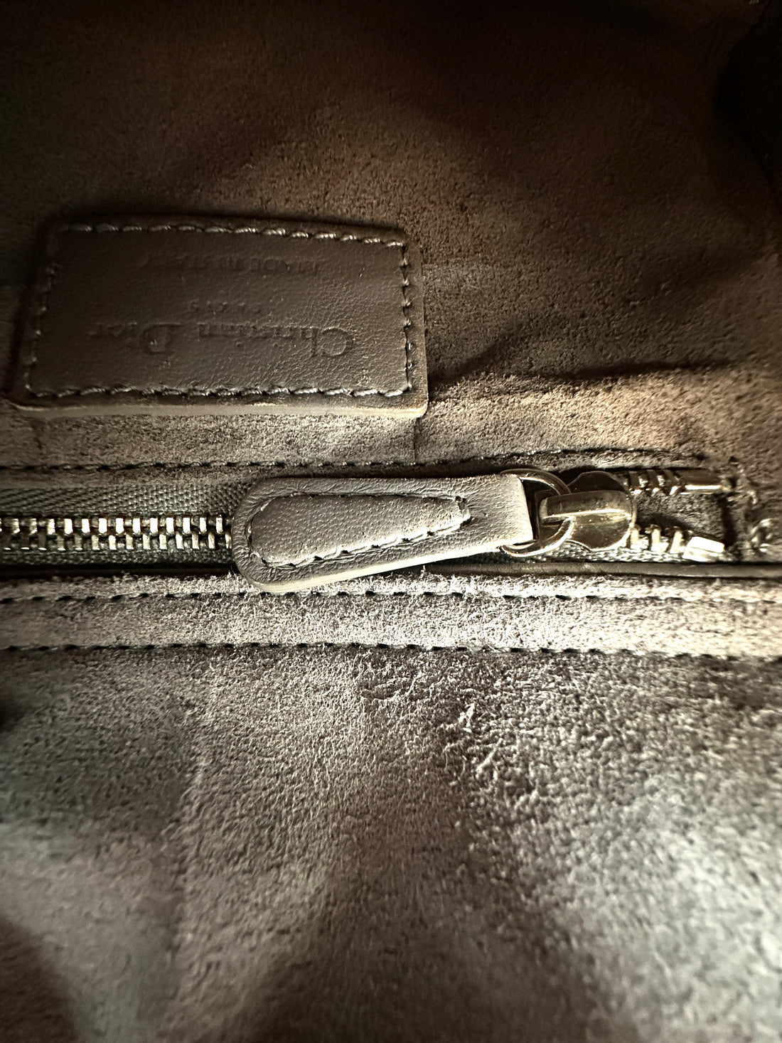 Christian Dior Lady Dior Grey Cannage Leather Handle Bag DR966