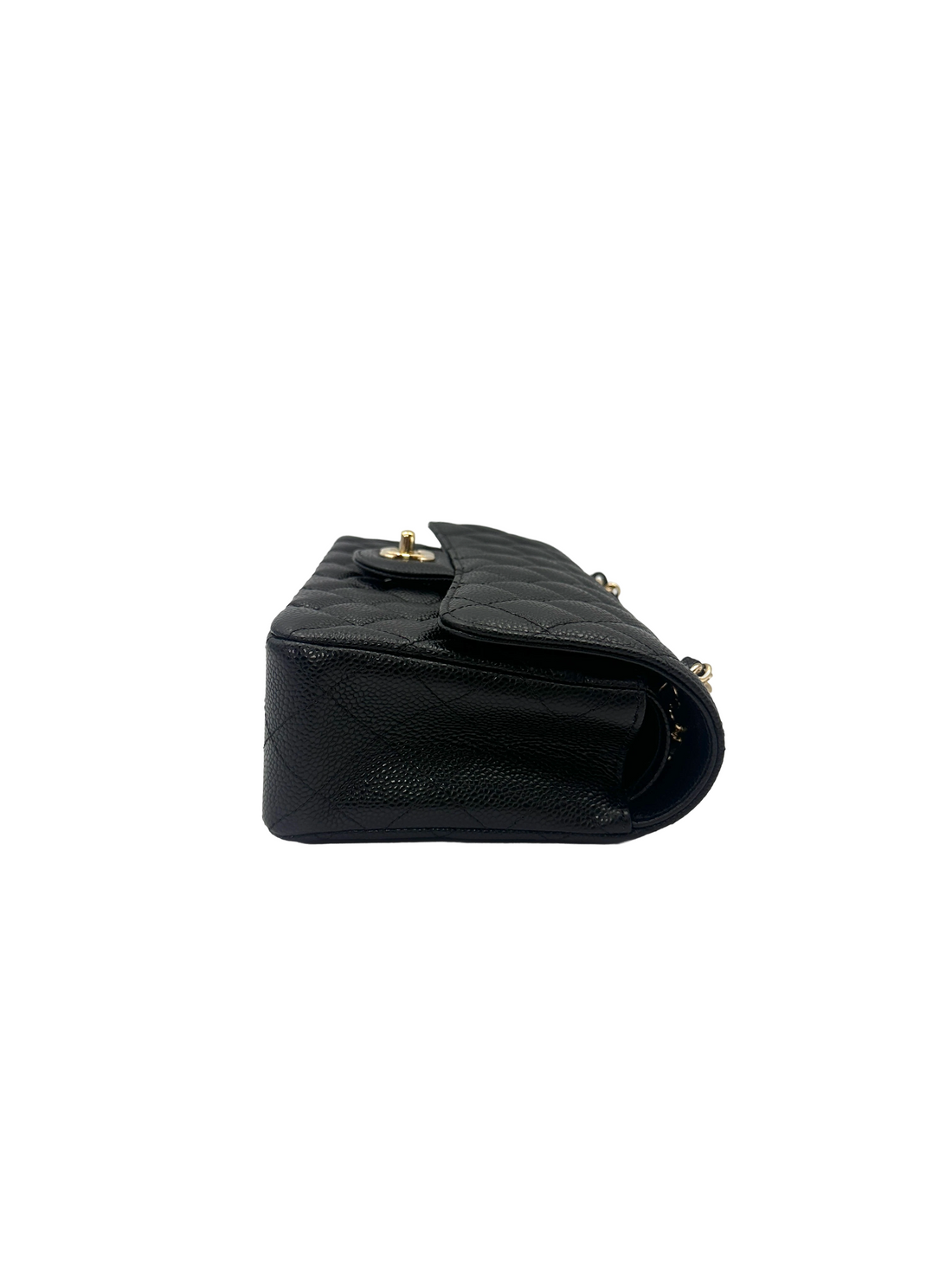 Chanel Classic Flap Black Quilted Leather Medium Size Shoulder Bag With Gold Buckle(28***06) CC2625