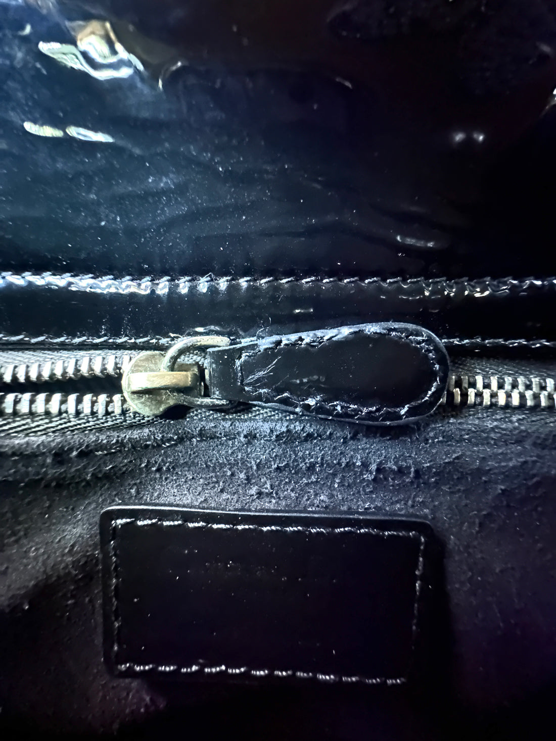 Christian Dior Lady Dior Black Cannage Patent Leather Handle Bag DR967