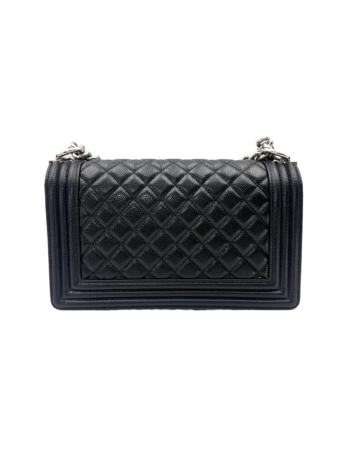 Chanel LeBoy Black Quilted Leather Flap Bag With Silver Buckle(16***09) CC2624