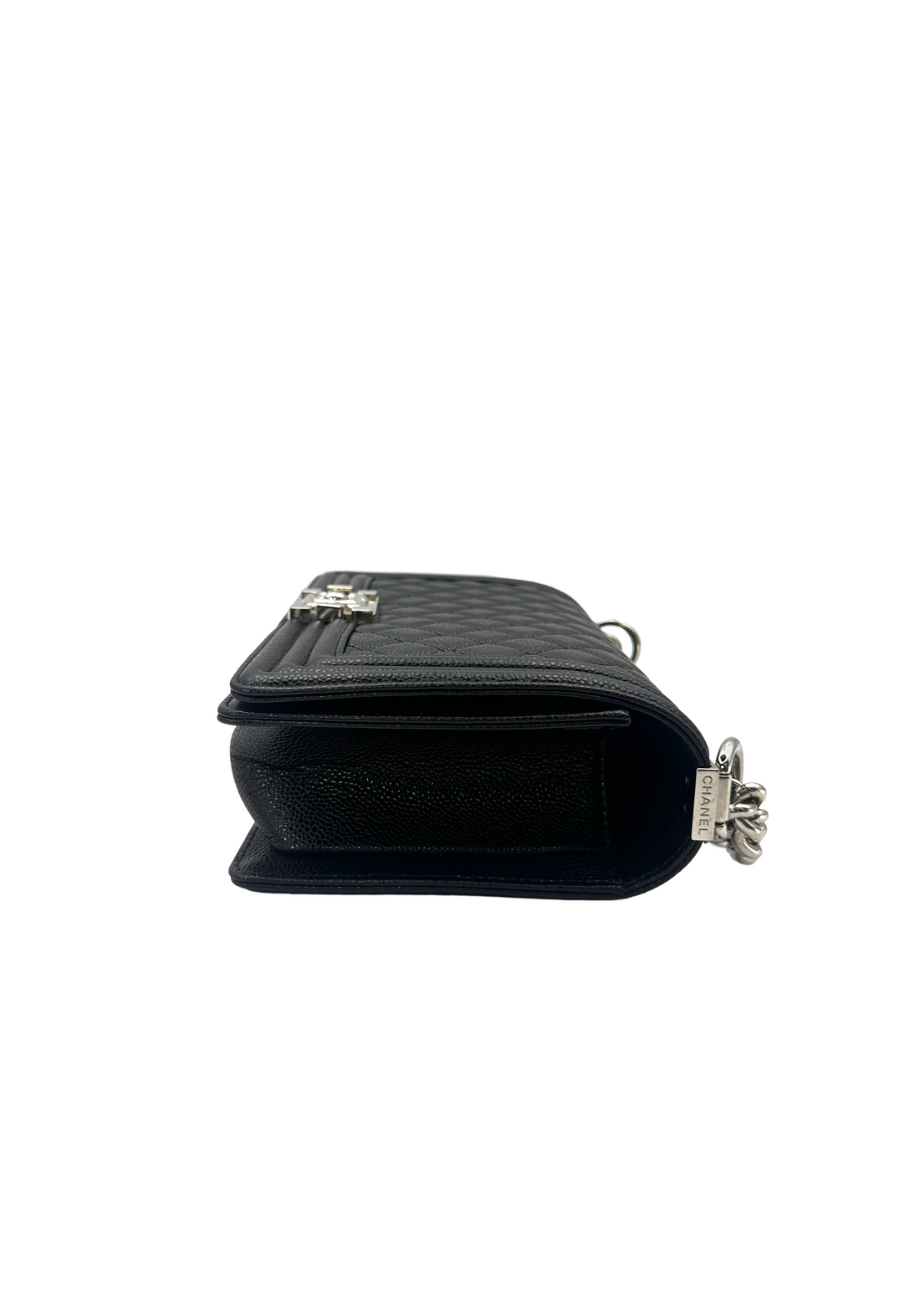 Chanel LeBoy Black Quilted Leather Flap Bag With Silver Buckle(16***09) CC2624