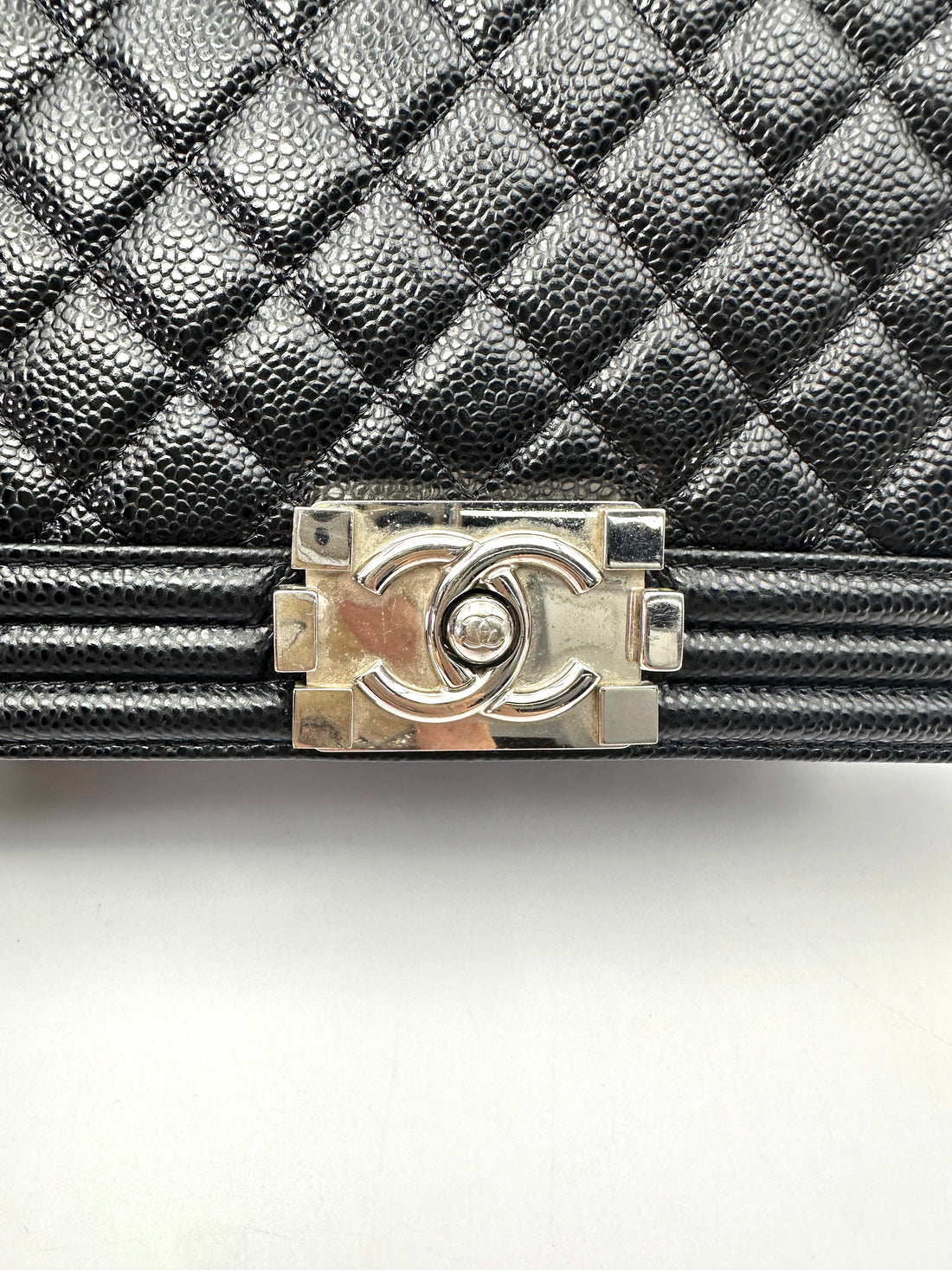 Chanel LeBoy Black Quilted Leather Flap Bag With Silver Buckle(16***09) CC2624