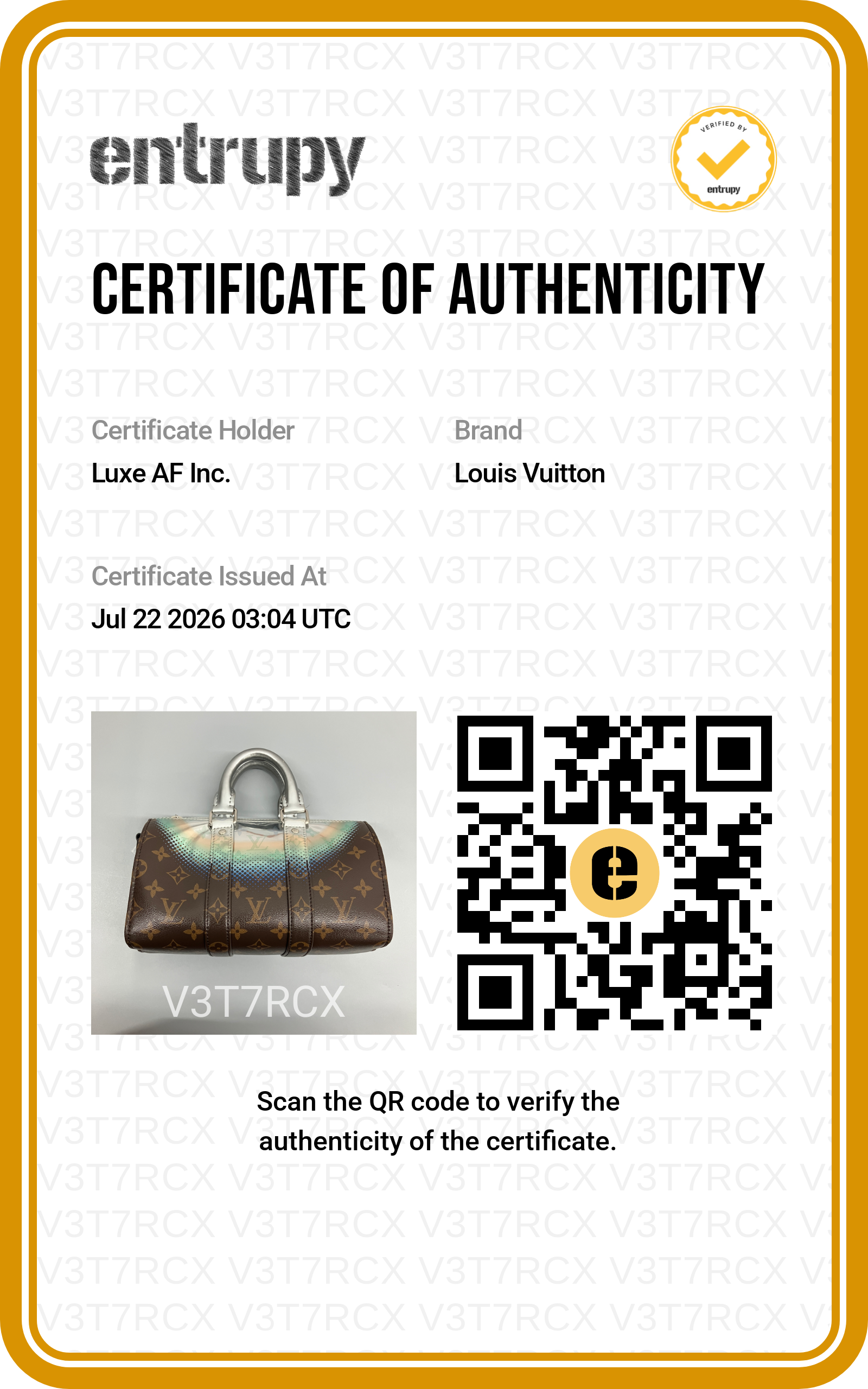 Louis Vuitton Keepall25 Monogram Metallic Nebula Mirror Bag LV3405