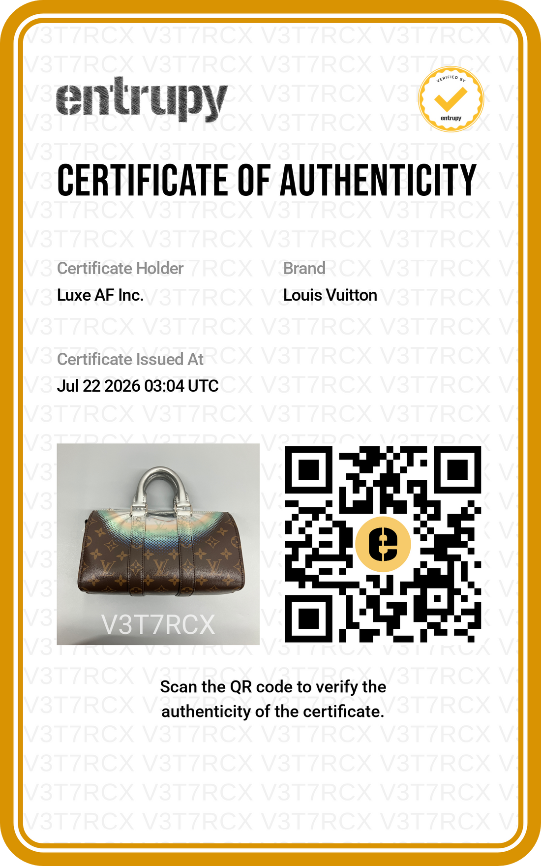Louis Vuitton Keepall25 Monogram Metallic Nebula Mirror Bag LV3405