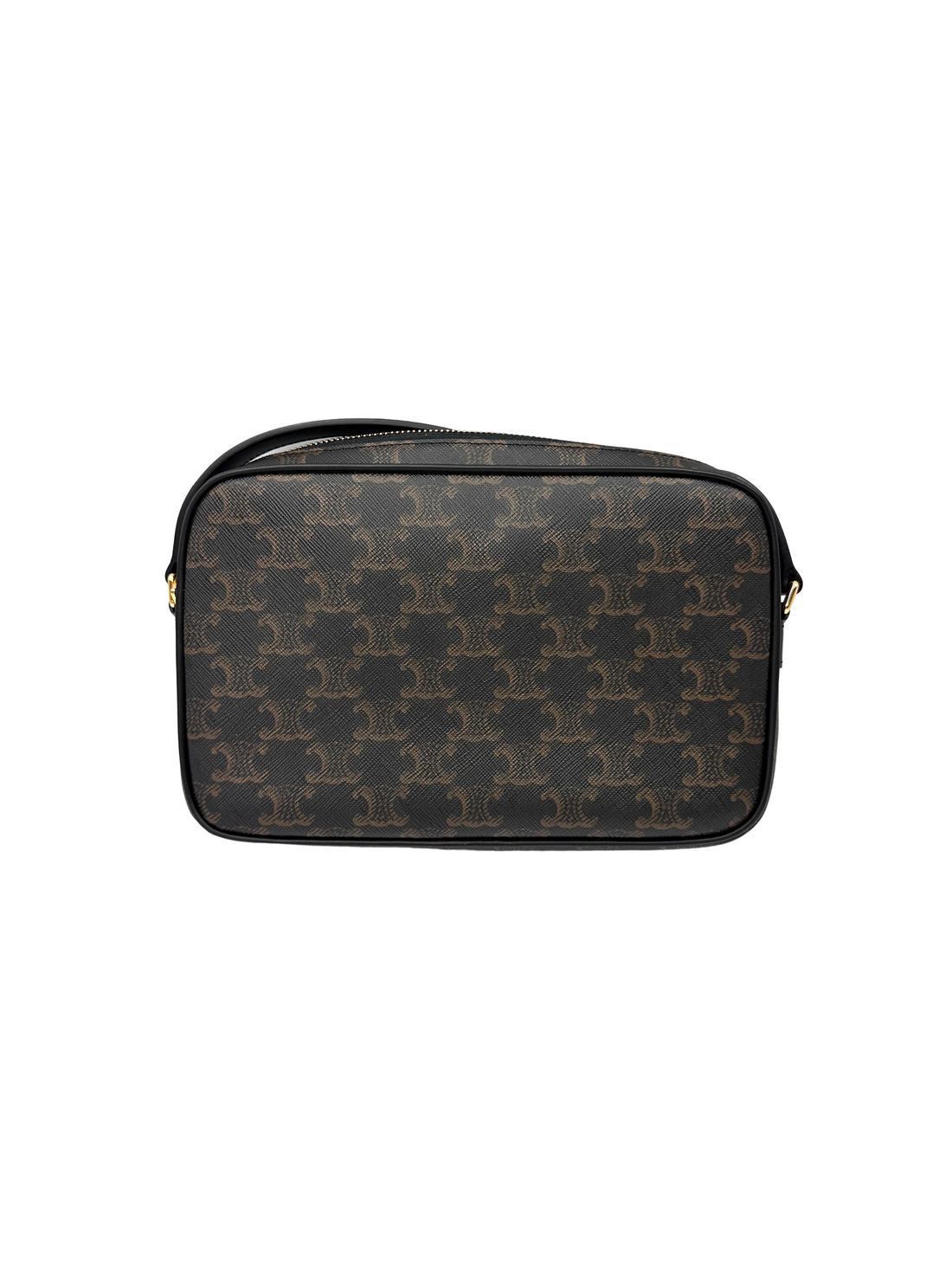 Celine Triomphe Canvas White Logo Print Messenger Bag CEX