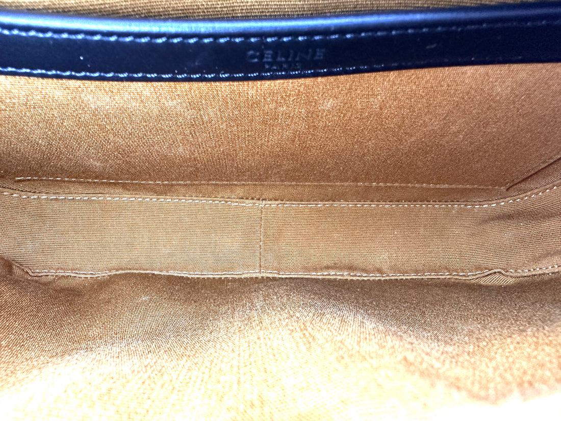 Celine Triomphe Canvas White Logo Print Messenger Bag CEX
