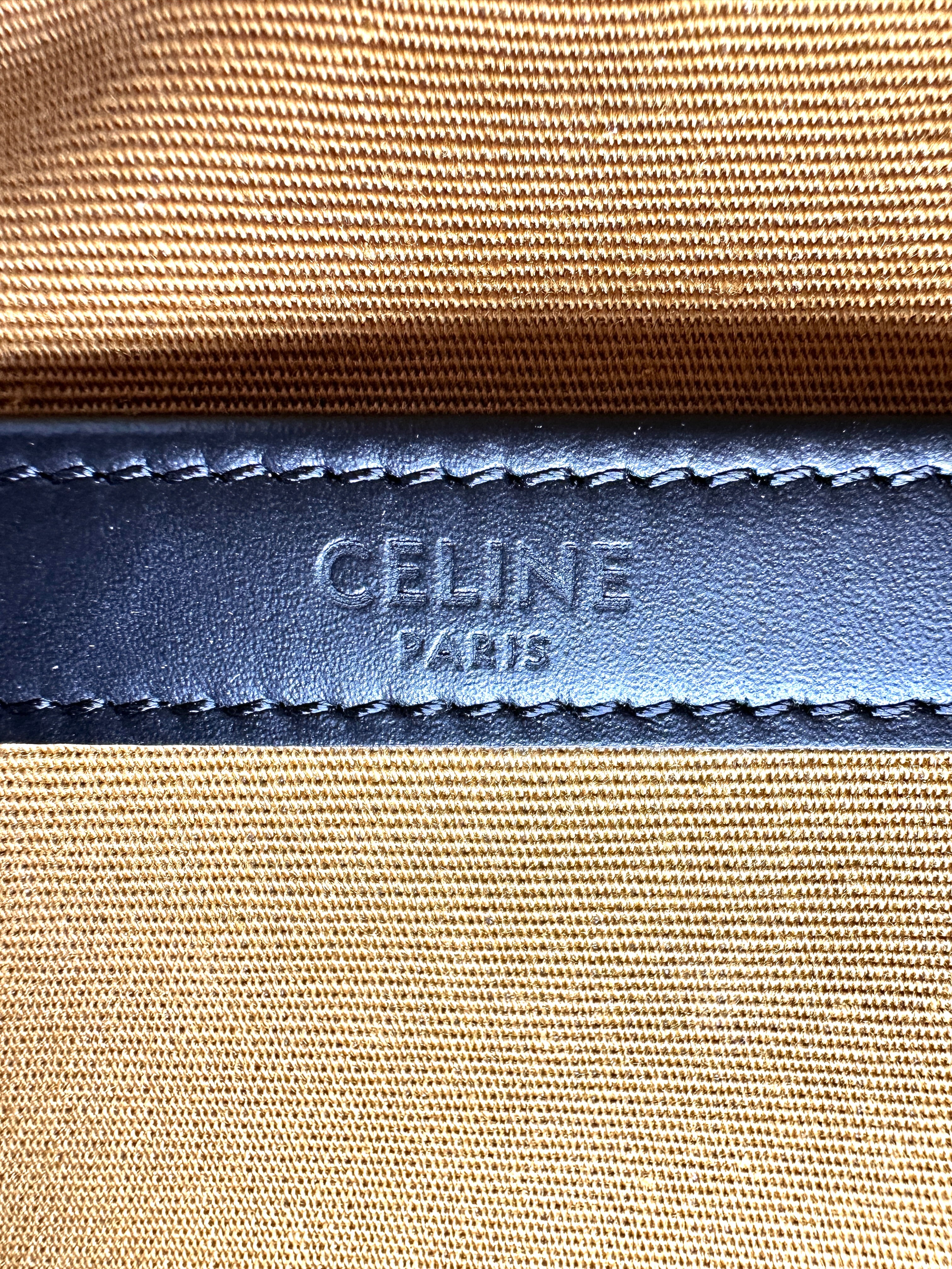 Celine Triomphe Canvas White Logo Print Messenger Bag CEX