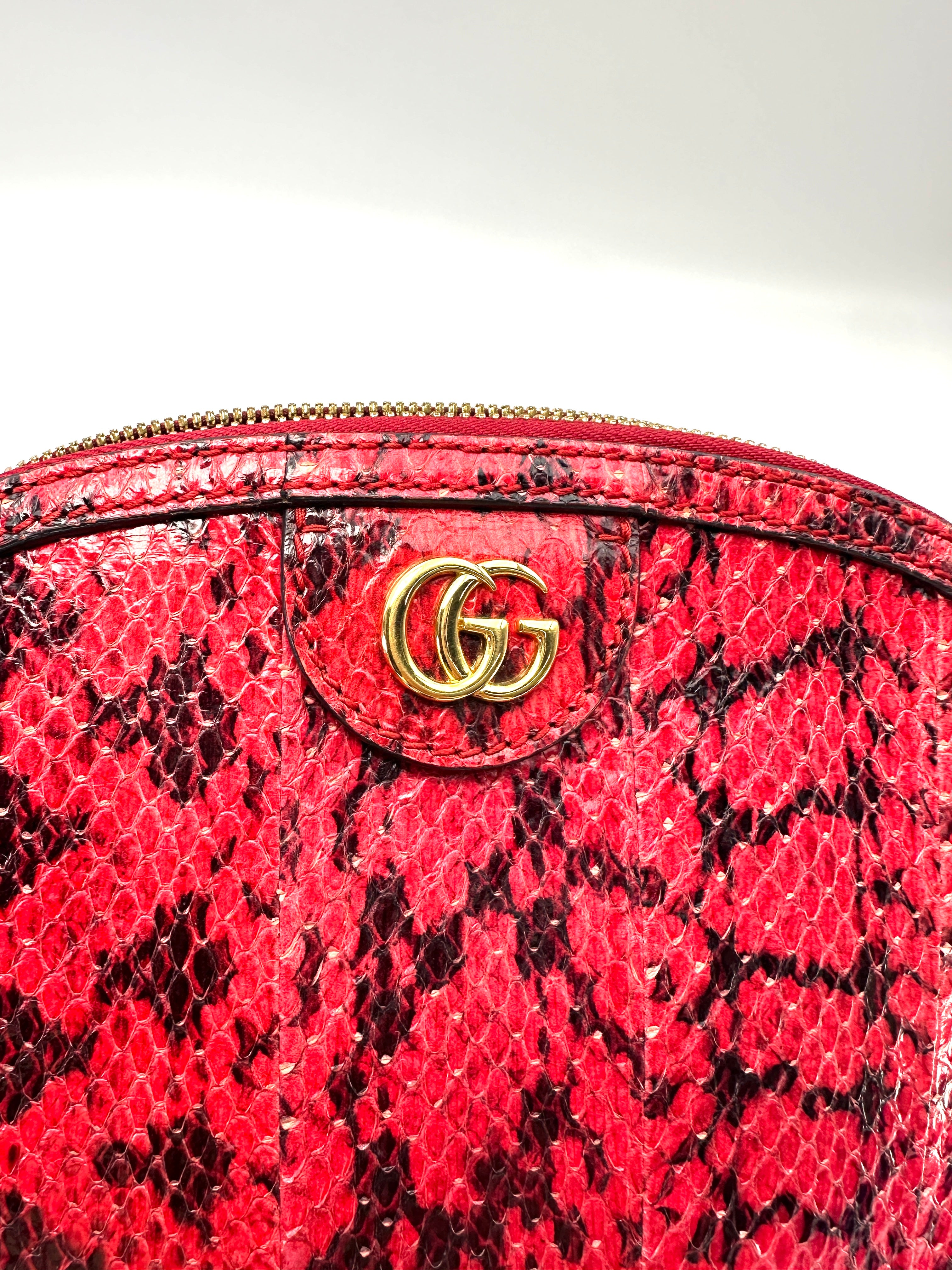 Gucci Ophidia Red Python Leather Shoulder Bag GG1392