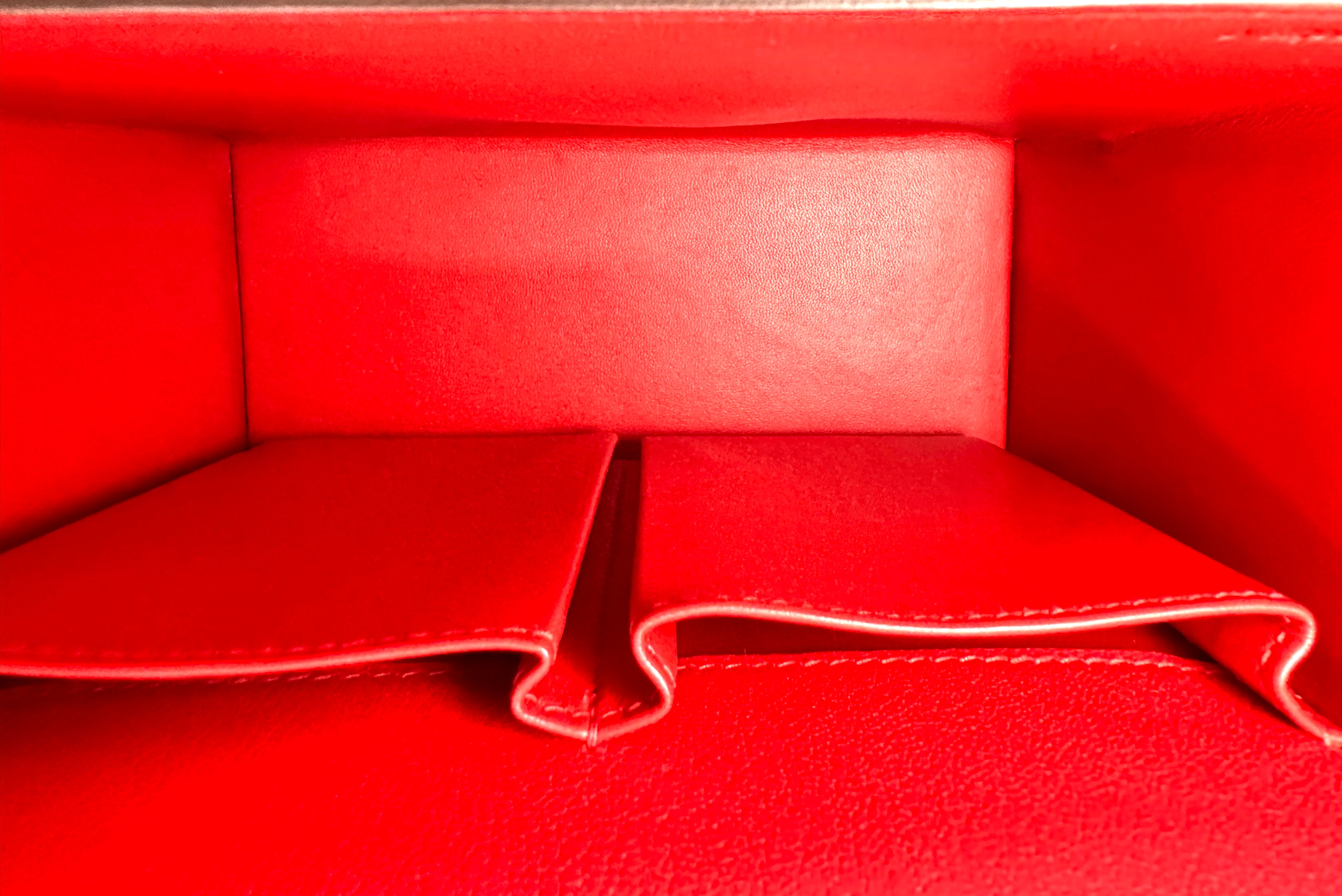 Hermes Cinhetic Red Leather Handle Bag HR196