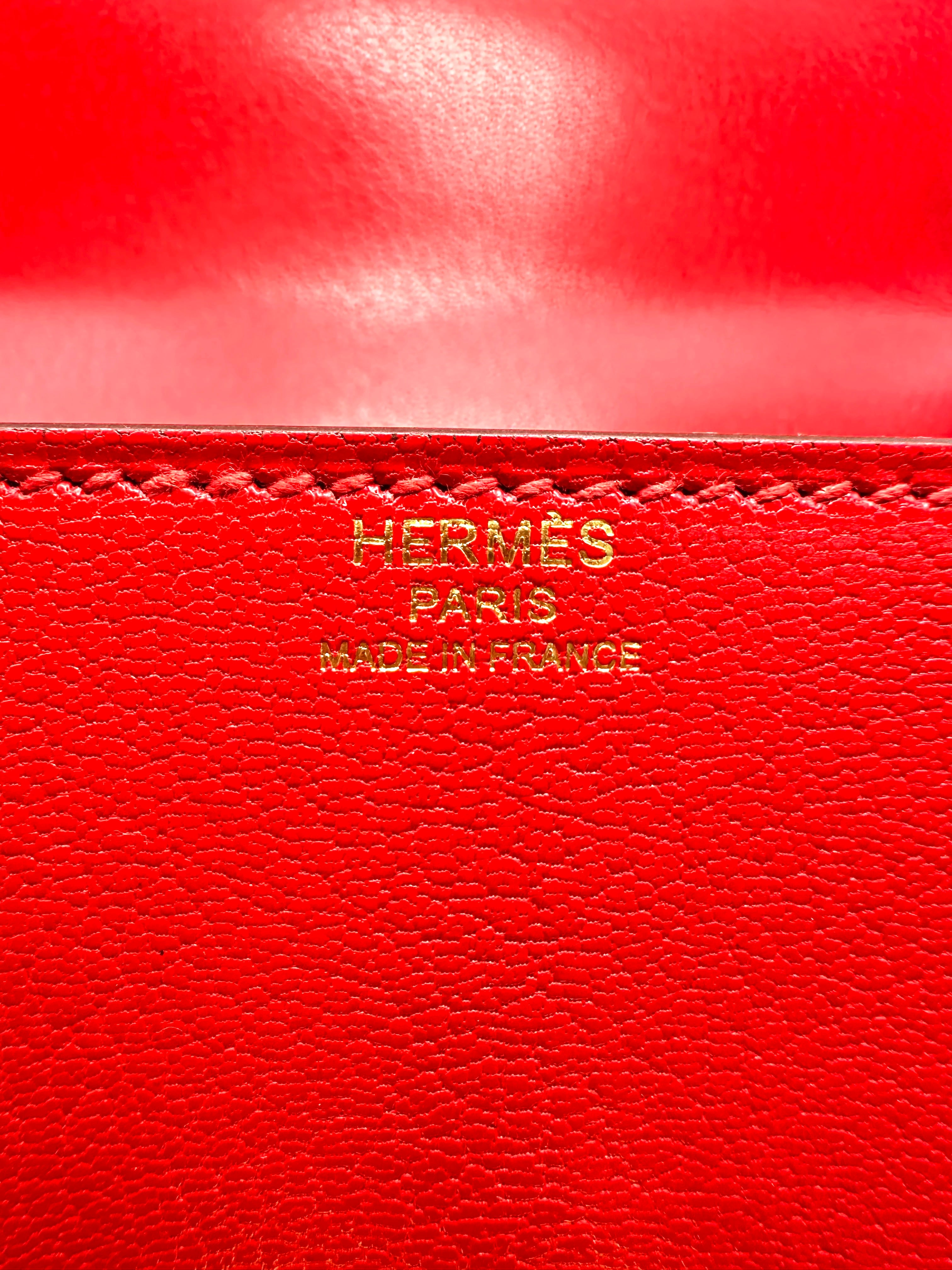Hermes Cinhetic Red Leather Handle Bag HR196