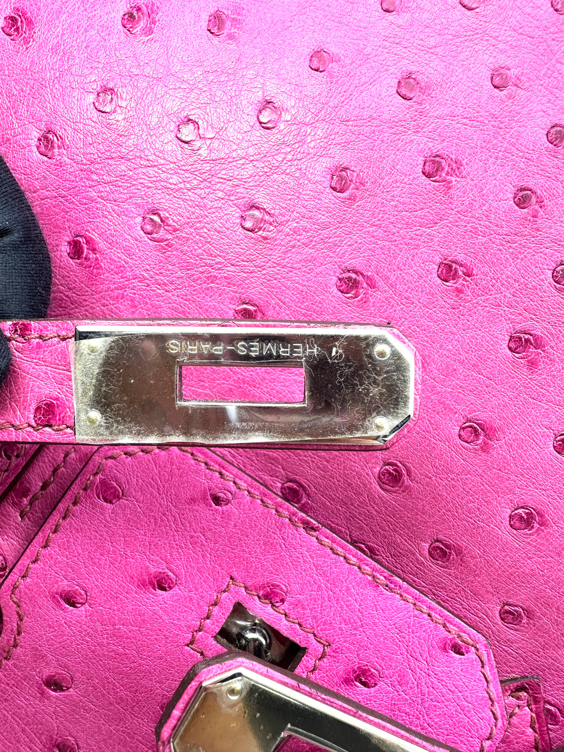 Hermes Birkin30 Pink Ostrich Leather Handle Bag HR195