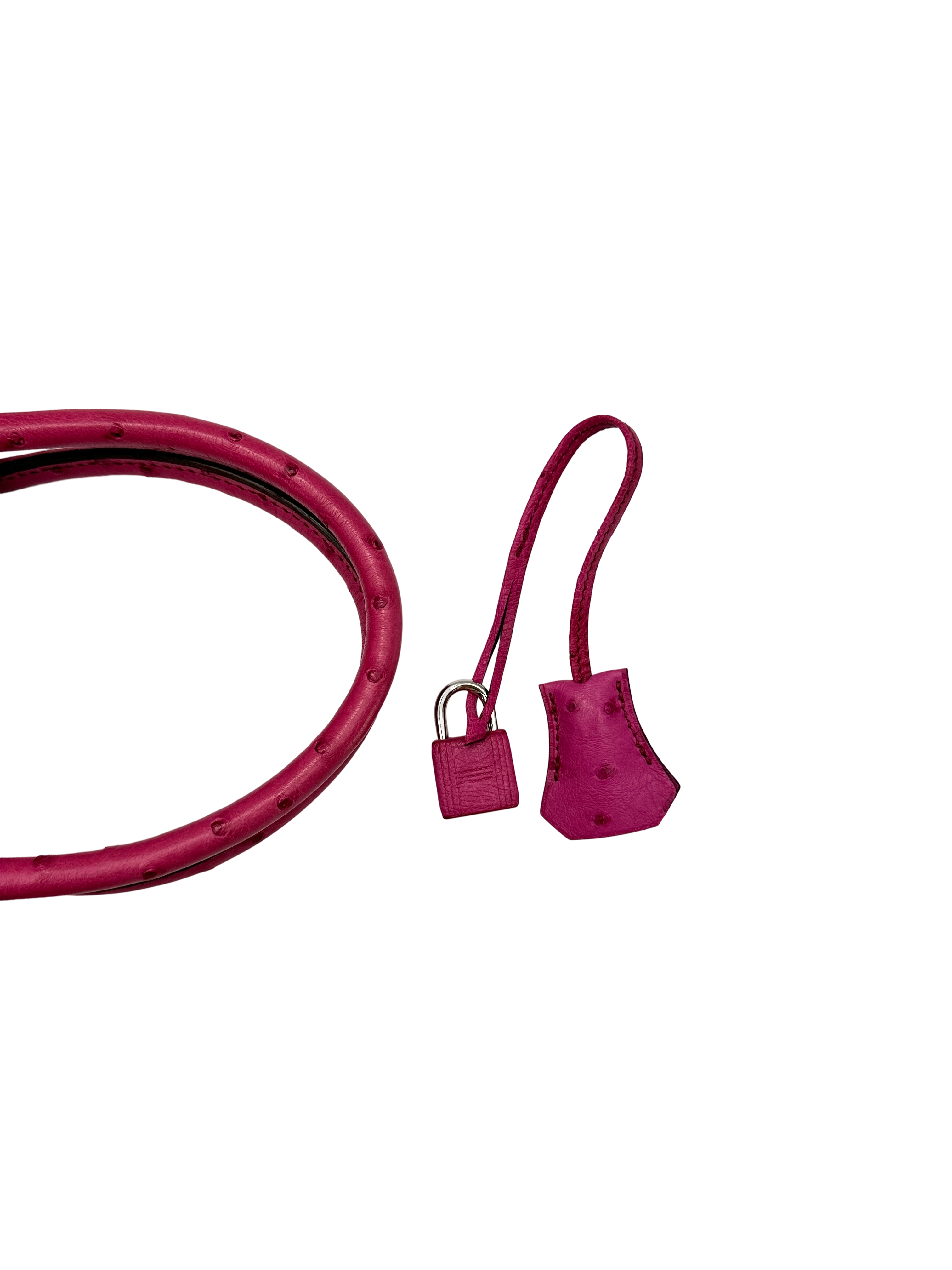 Hermes Birkin30 Pink Ostrich Leather Handle Bag HR195
