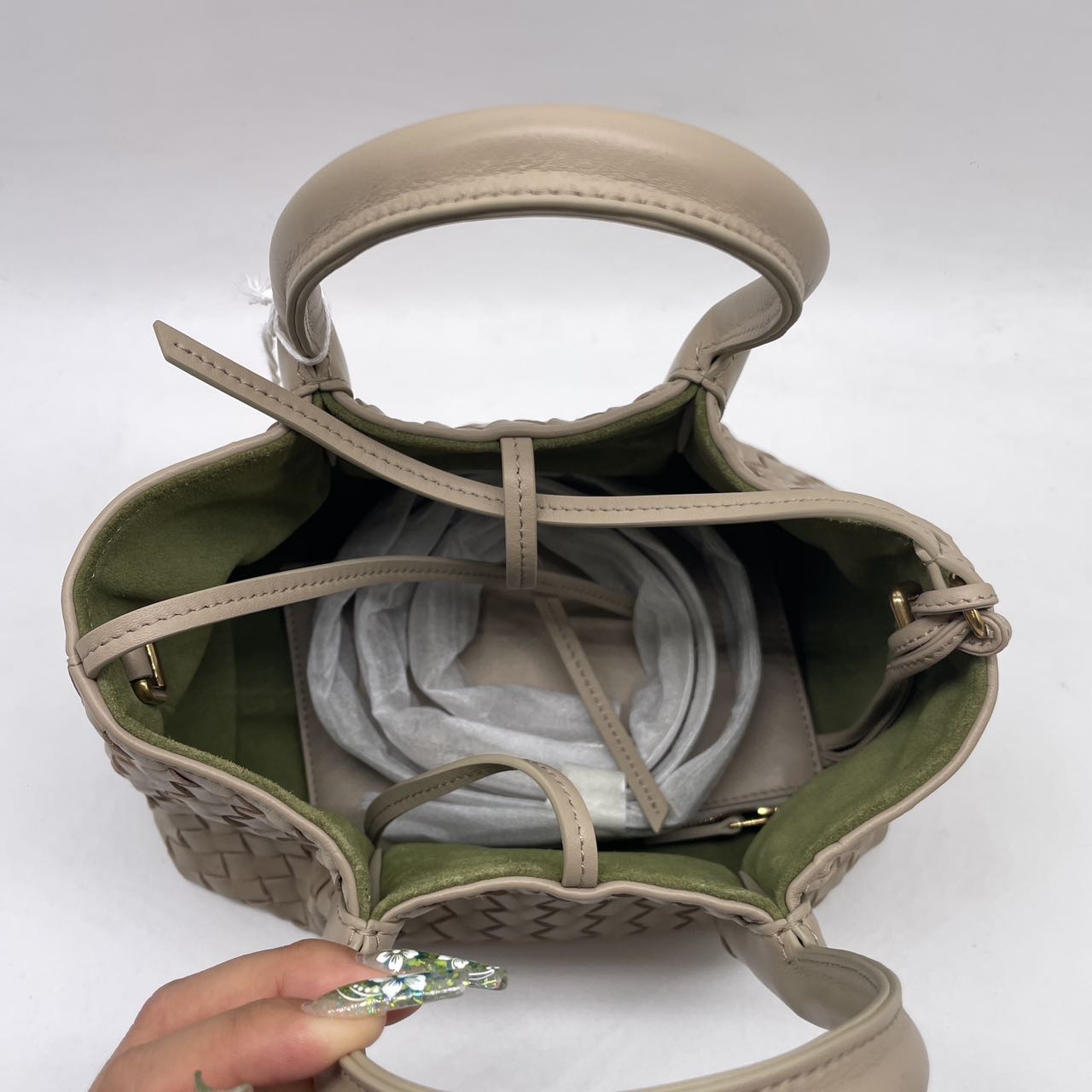 BOTTEGA VENETA Ecru Matcha Small Pinacoteca Bag BV41