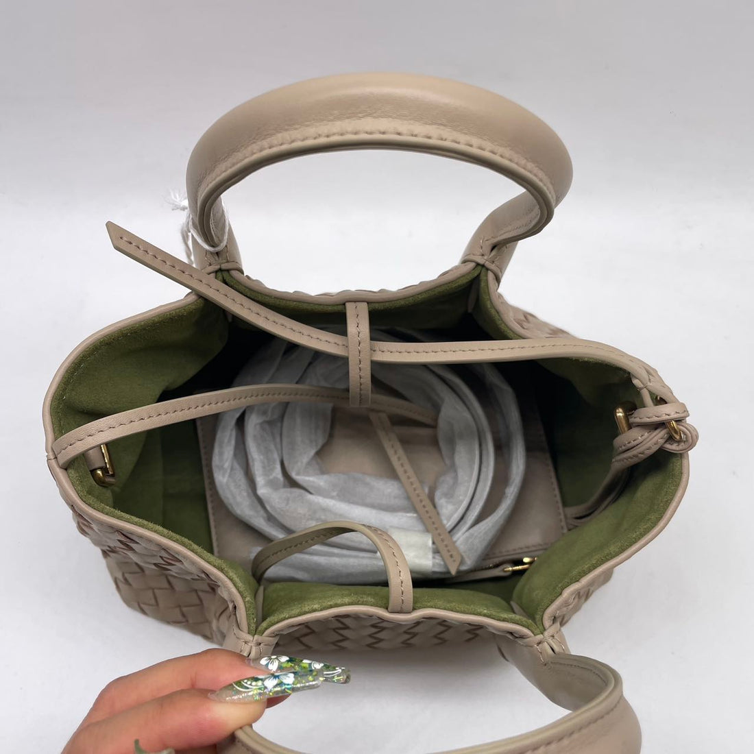 BOTTEGA VENETA Ecru Matcha Small Pinacoteca Bag BV41