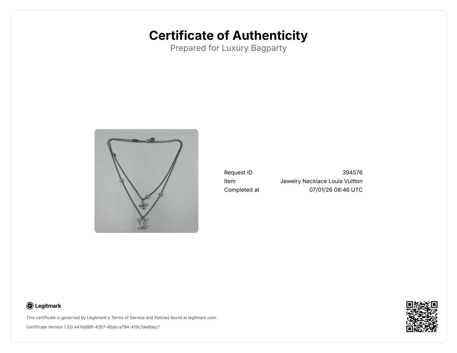Louis Vuitton Lady LV Double Necklace,M02515 TE3234 LVN05