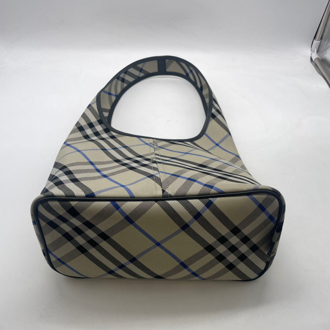 Burberry Check Hobo Shoulder Bag Grey/Blue BRHobo