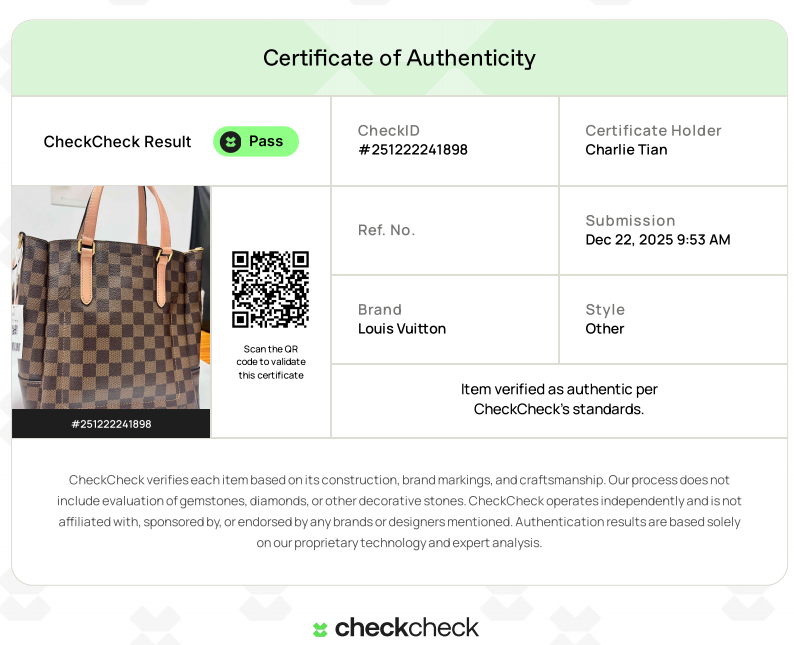 Louis Vuitton Vertical Tote Bag in Brown Checkered Pattern LV1425