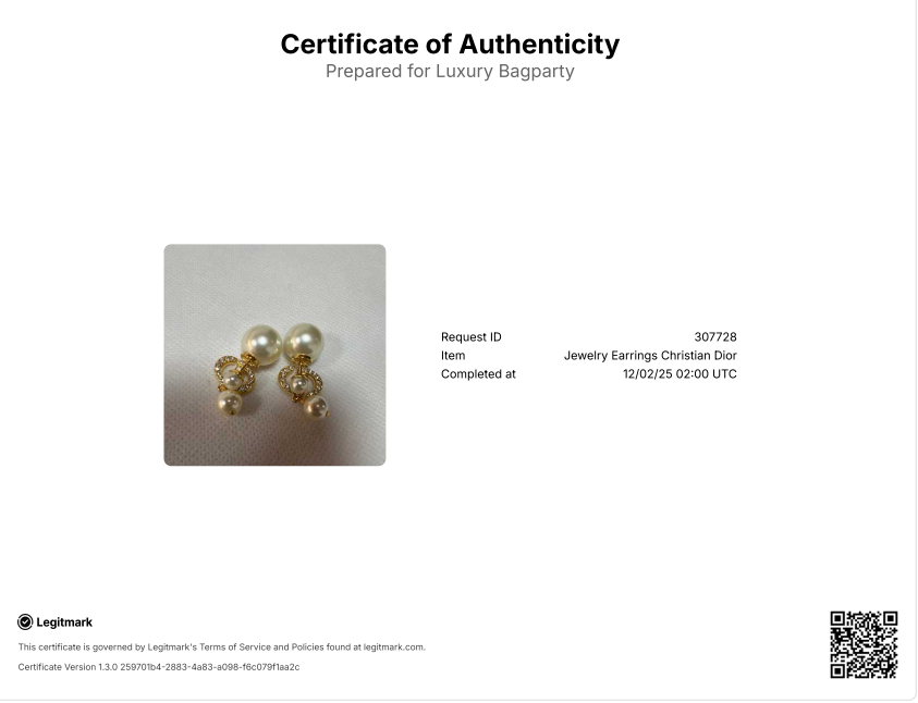 Dior Tribal Earrings with Resin Pearls and White Crystals DOJE01