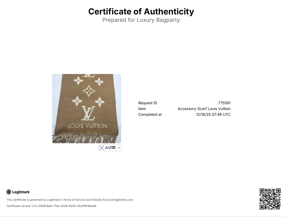 LV 100% Cashmere Oversized Printed Logo Scarf  LVS04