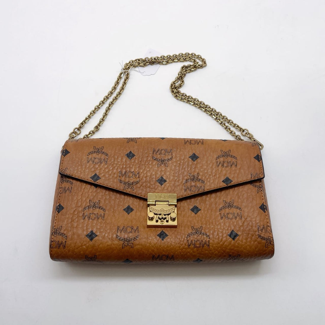 MCM Visetos Clutch on Chain Brown MC15