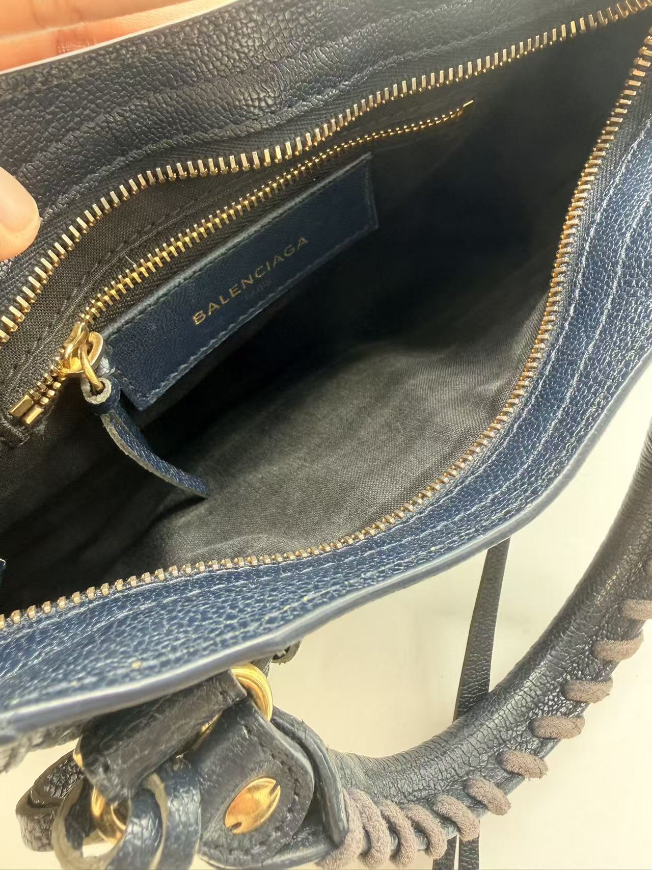 Balenciaga Mini Metalic City Navy Blue BB42