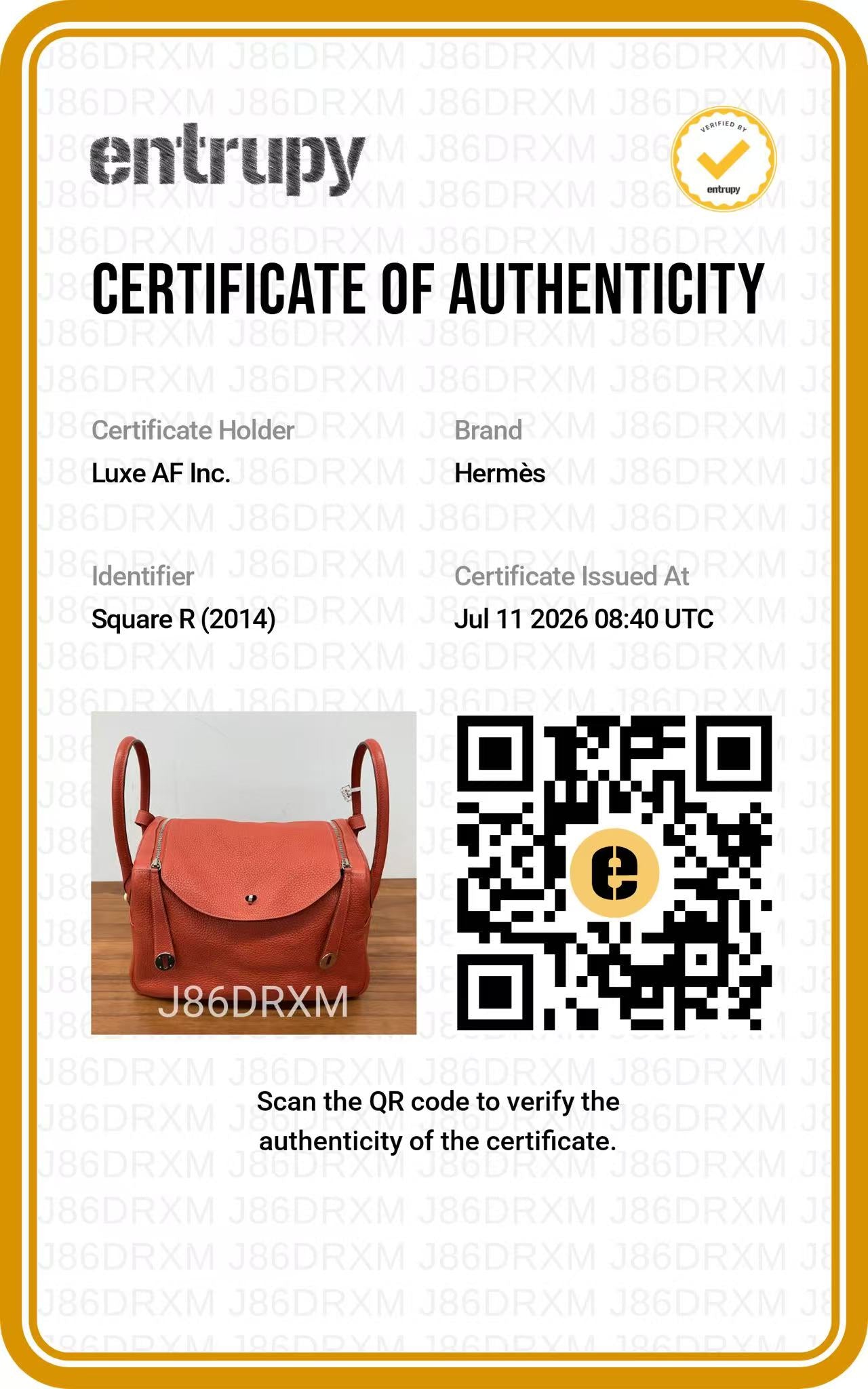 Hermes Lindy34 Red Leather Handle Bag HR179