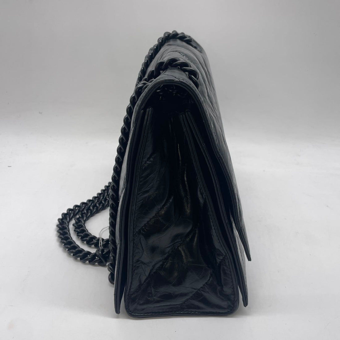 Balenciaga Crush Medium Black Quilted Leather Shoulder Bag BB29