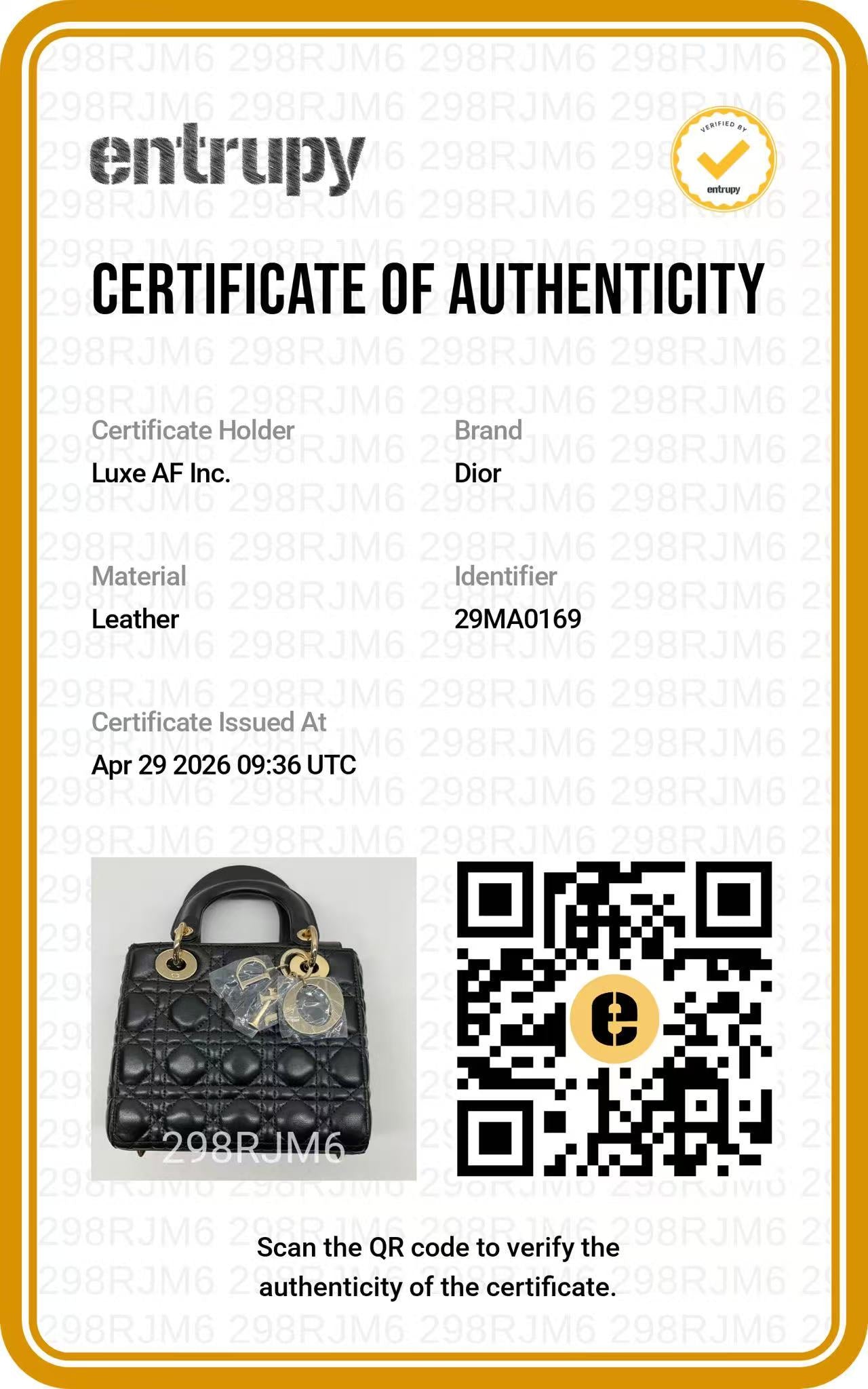 Christian Dior Lady Dior Black Cannage Leather Handle Bag With Gold Charms DR696