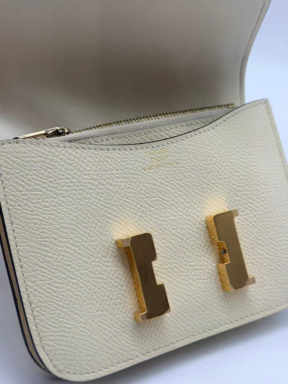 Hermes Epsom Slim Constance White/Gold with Box HR47