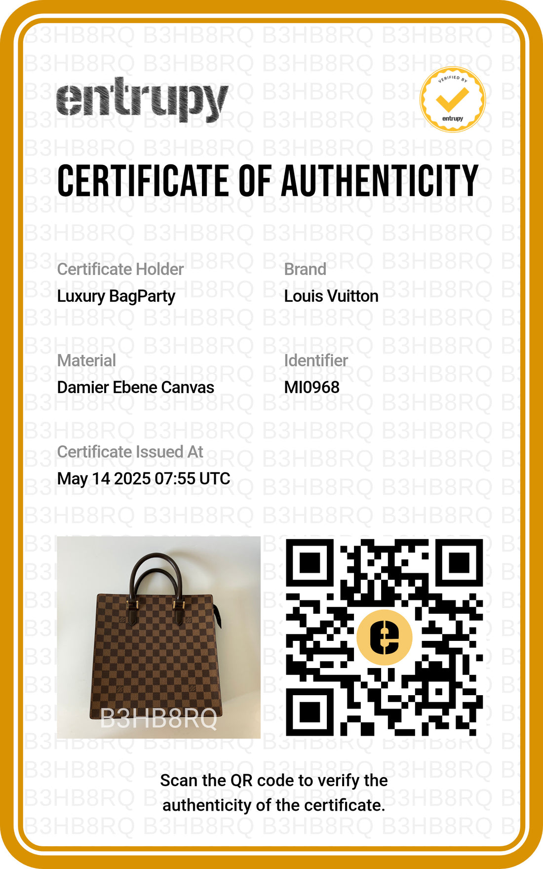 Louis Vuitton Damier Ebene Tote Bag