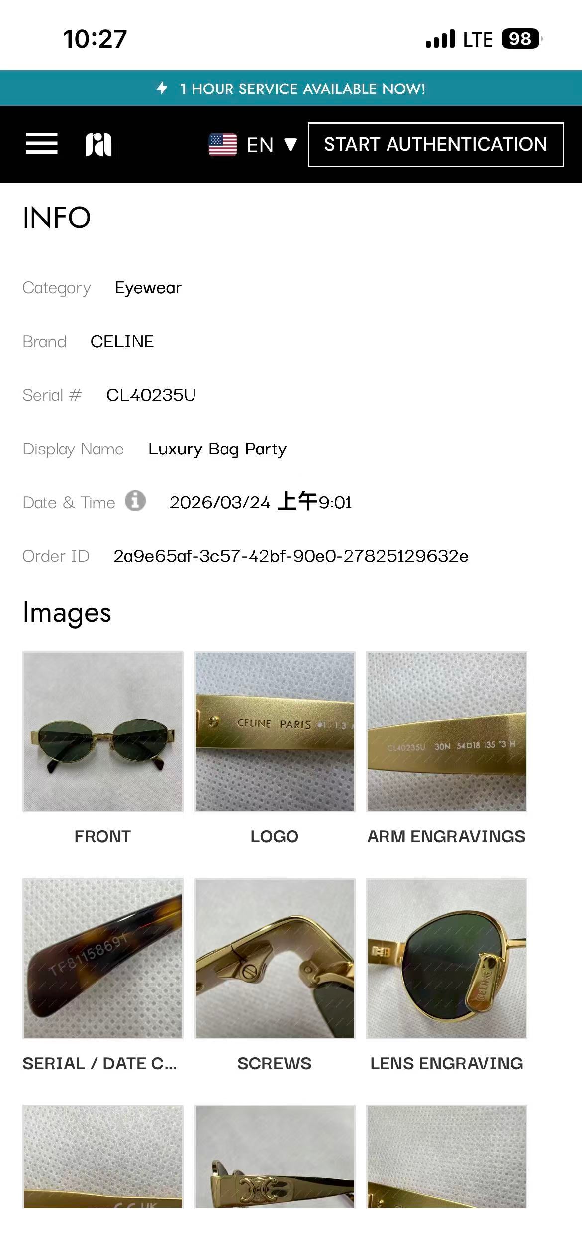 Celine Triomphe Metal 30N,Gold CEG06