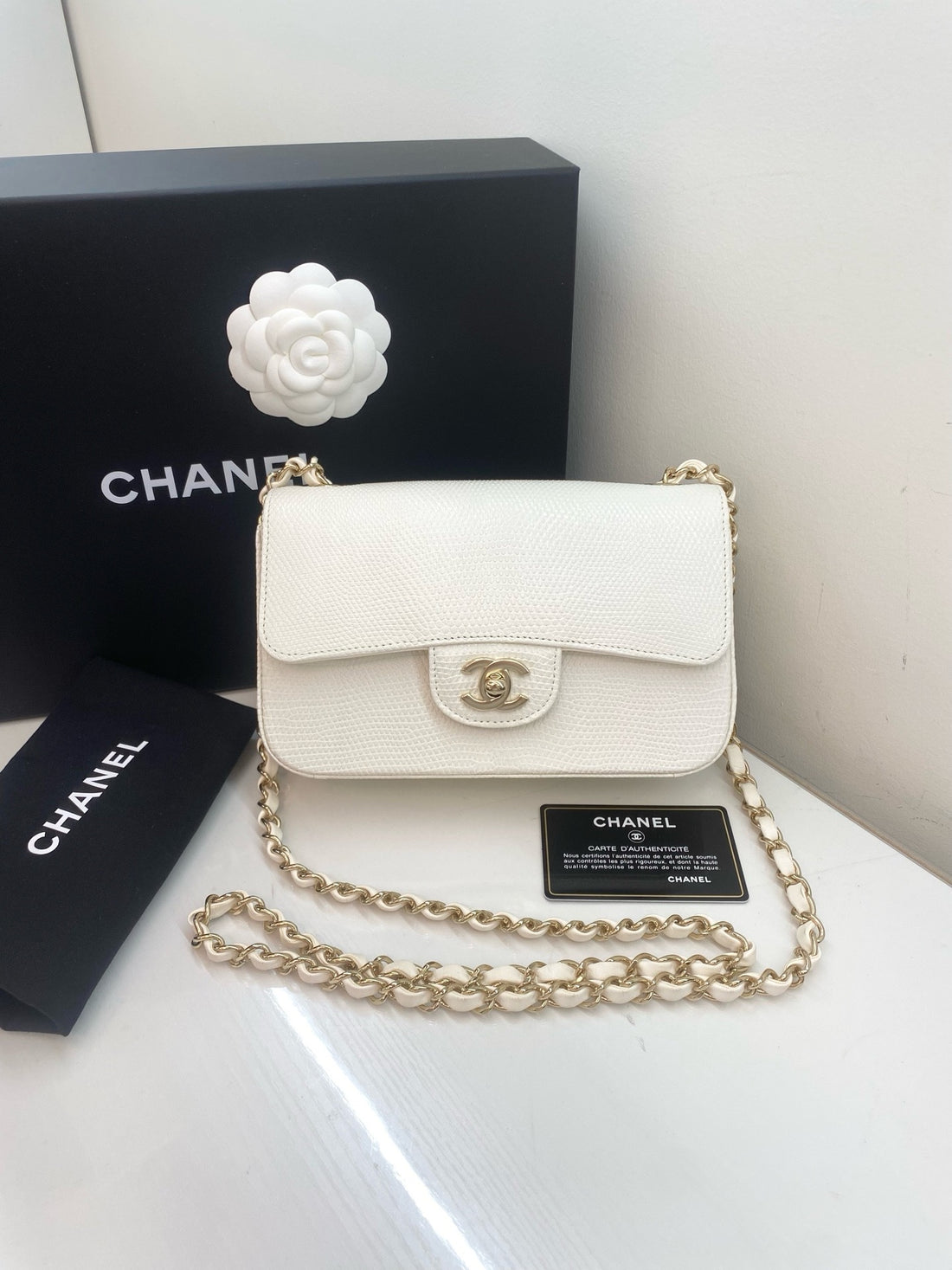 Chanel Lizard Leather Mini Square Flap Bag guo205