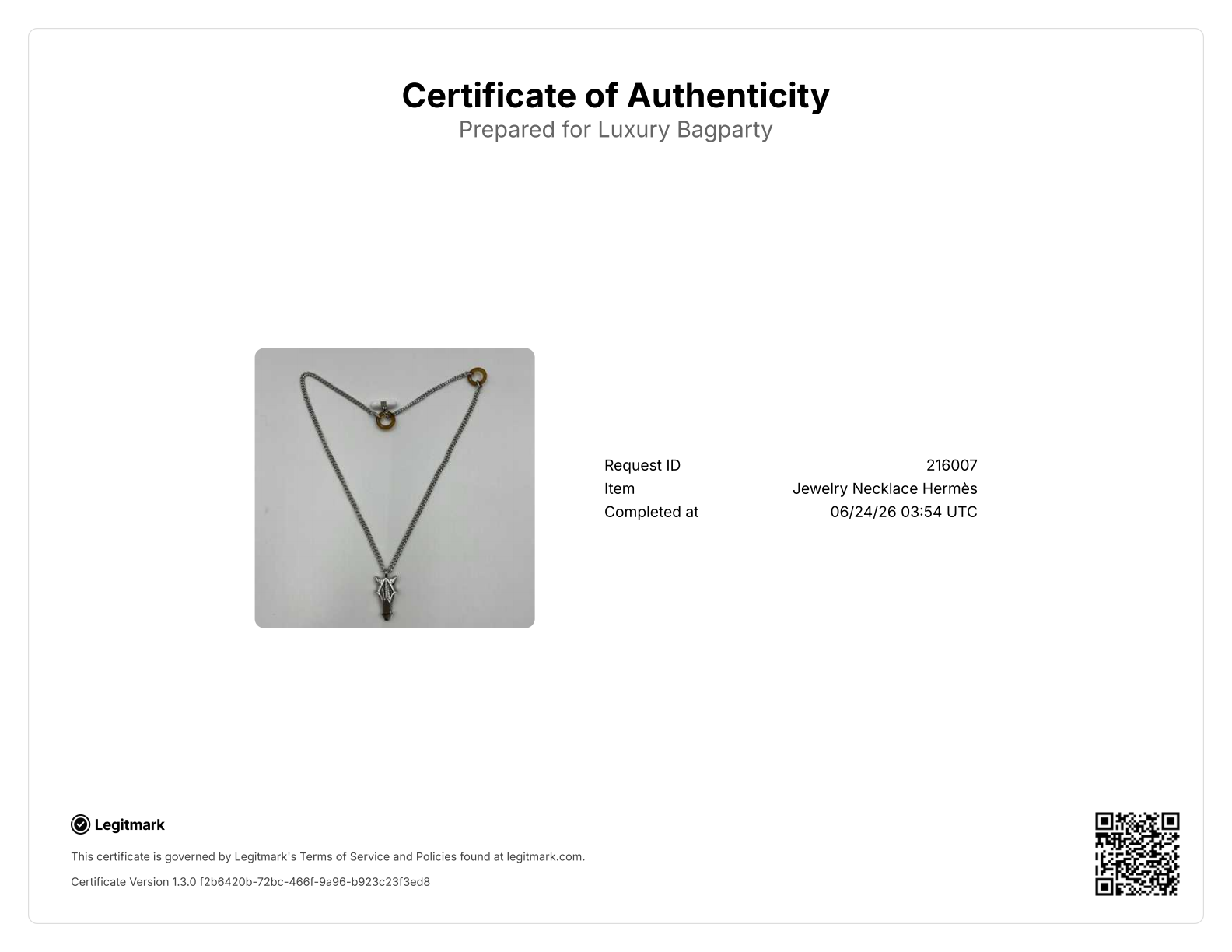 Hermes Destrier Necklace HMN19