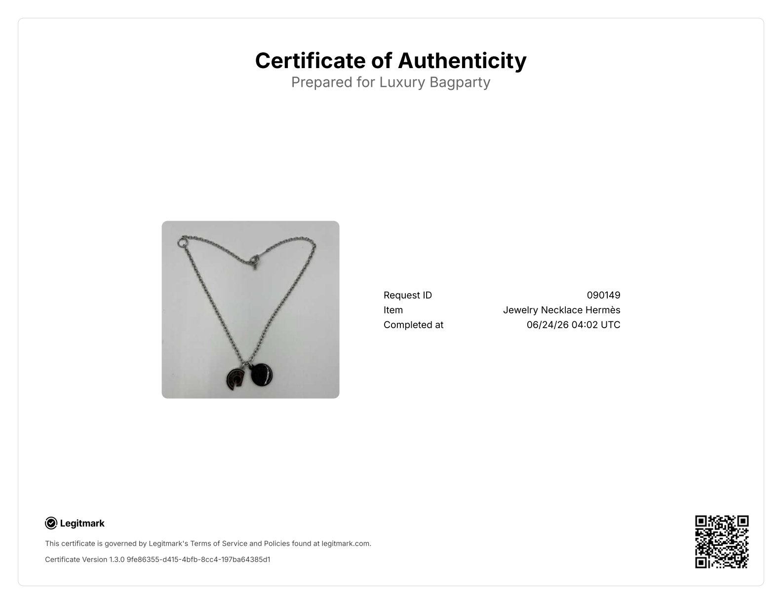 Hermes Sellier Necklace HMN18