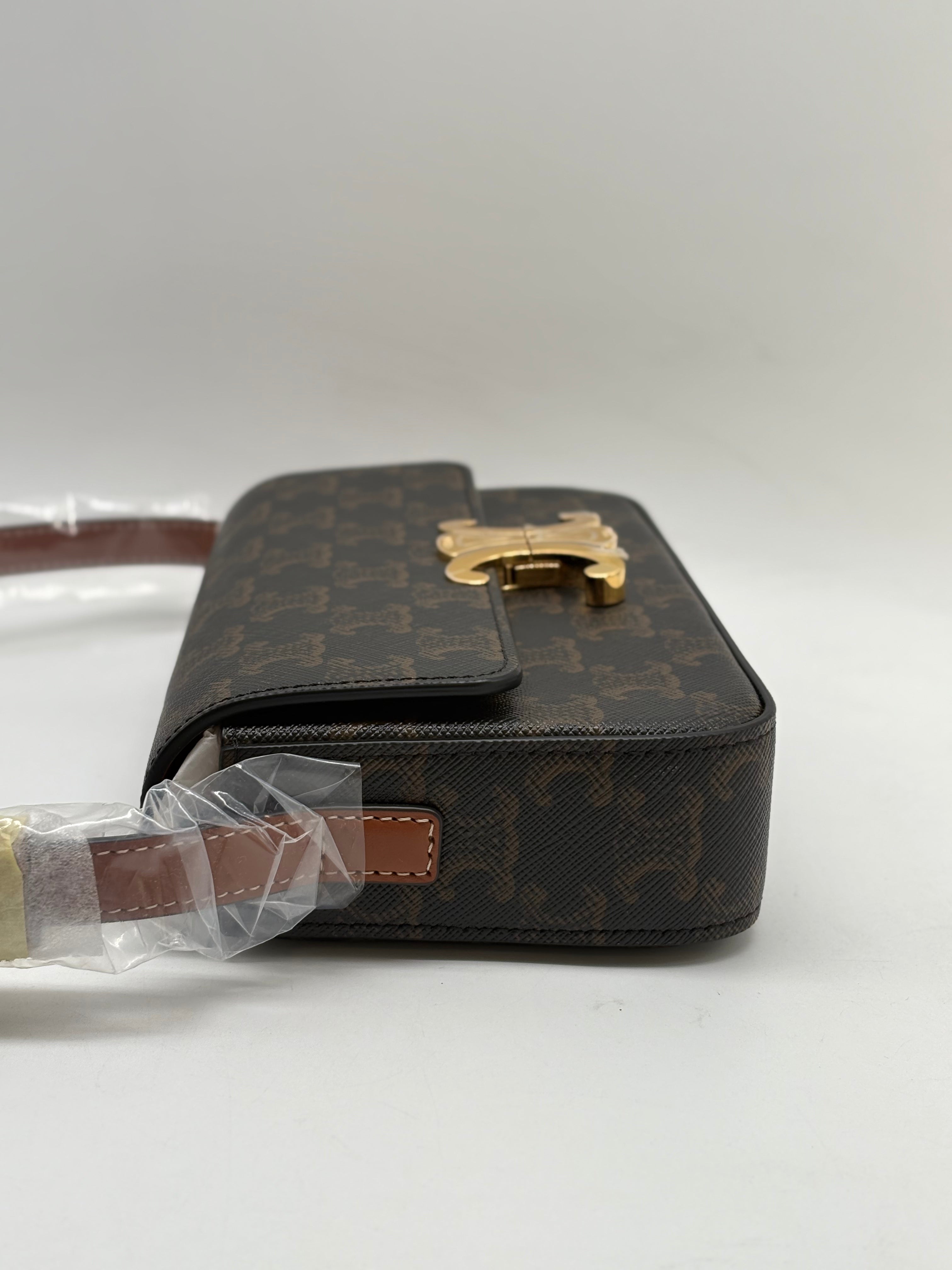 celine teen triomphe shoulder bag pvc BLACK CE93