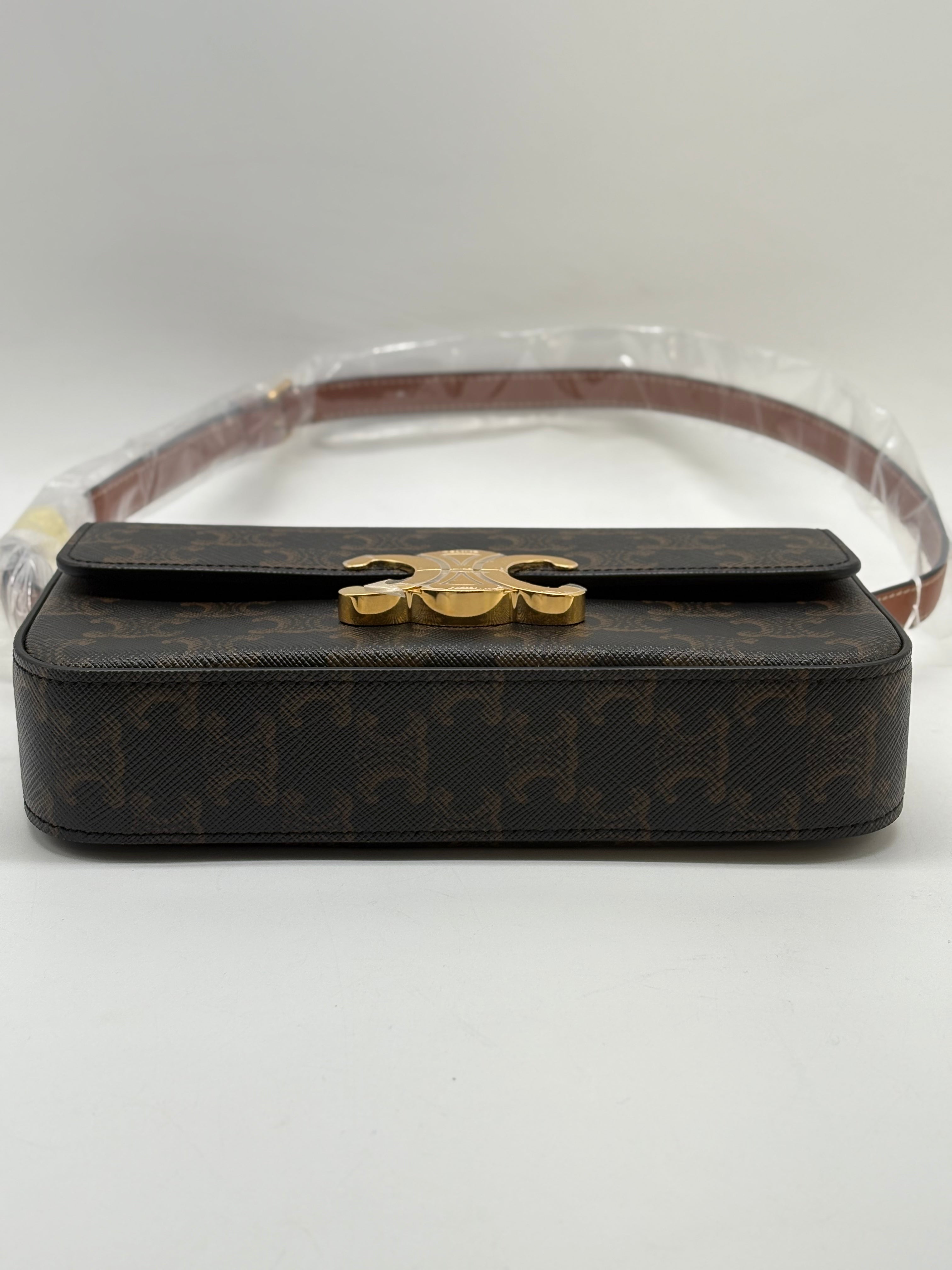 celine teen triomphe shoulder bag pvc BLACK CE93