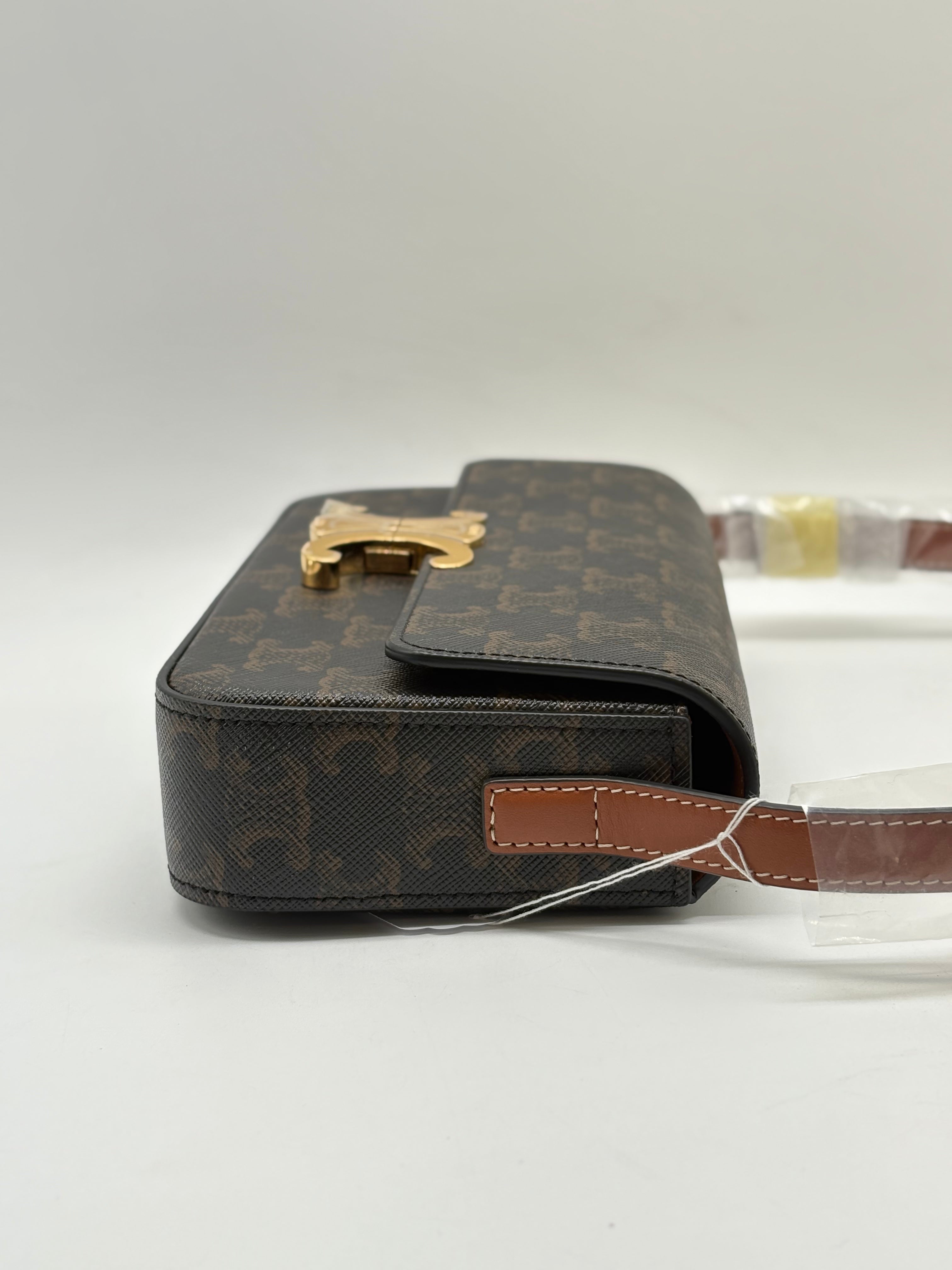 celine teen triomphe shoulder bag pvc BLACK CE93