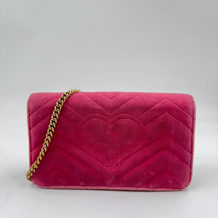 Gucci Velvet Matelasse Love Embroidered GG Marmont mini bag