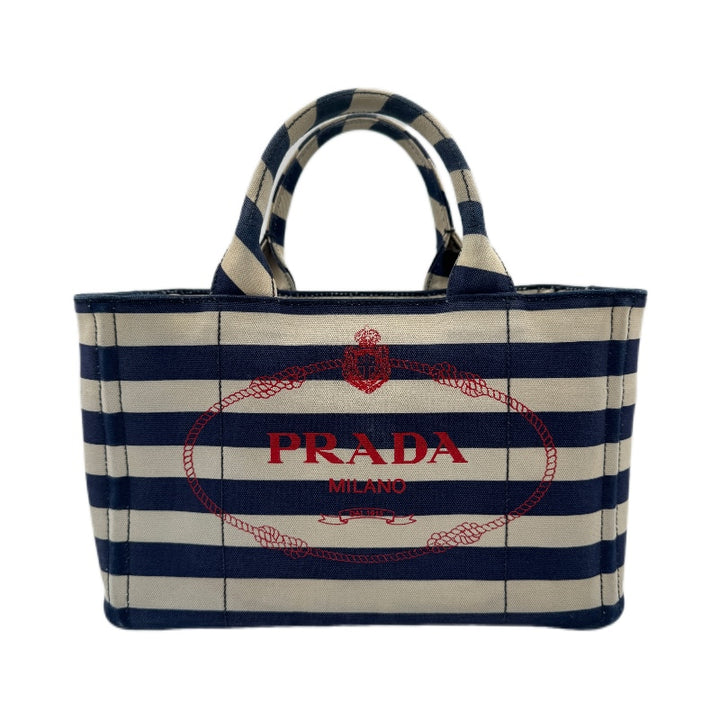 Prada Canapa Navy off white red