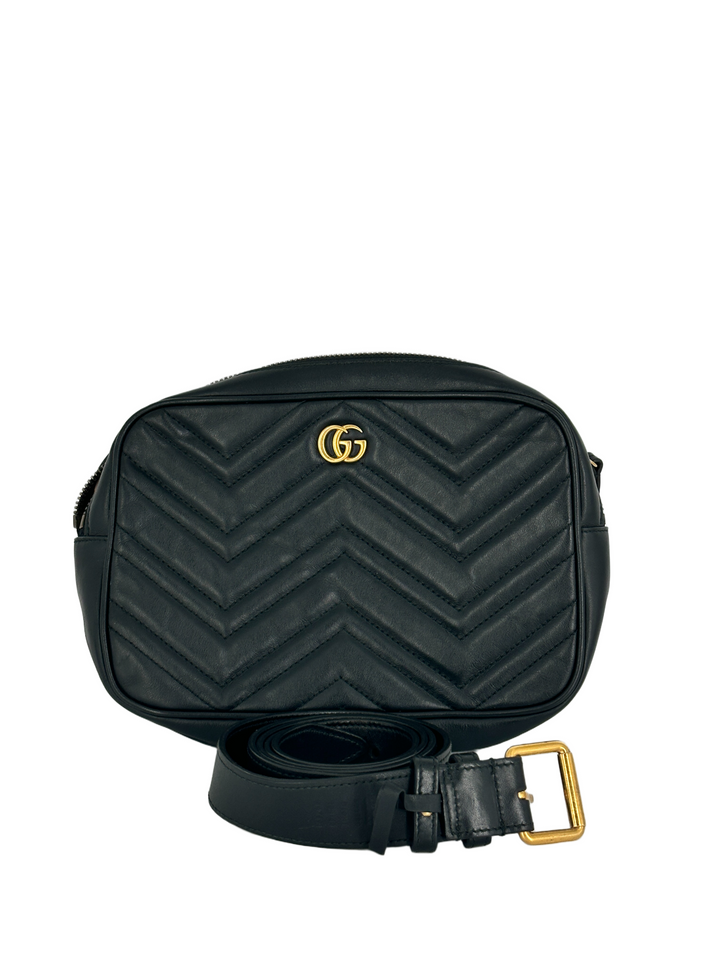 Gucci Lambskin Marmont Belt Bag Black