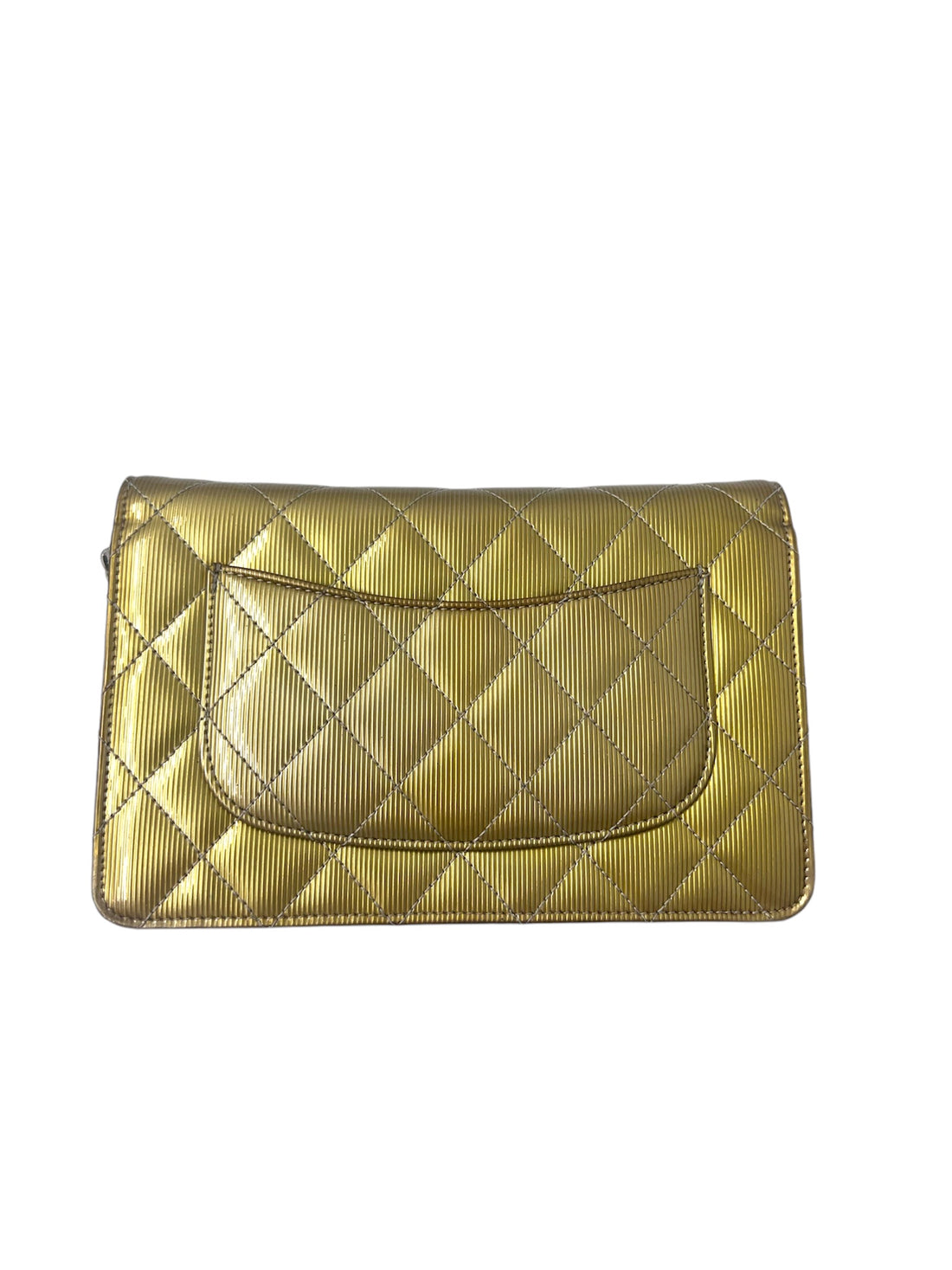 Chanel Patent Classic wallet on chain