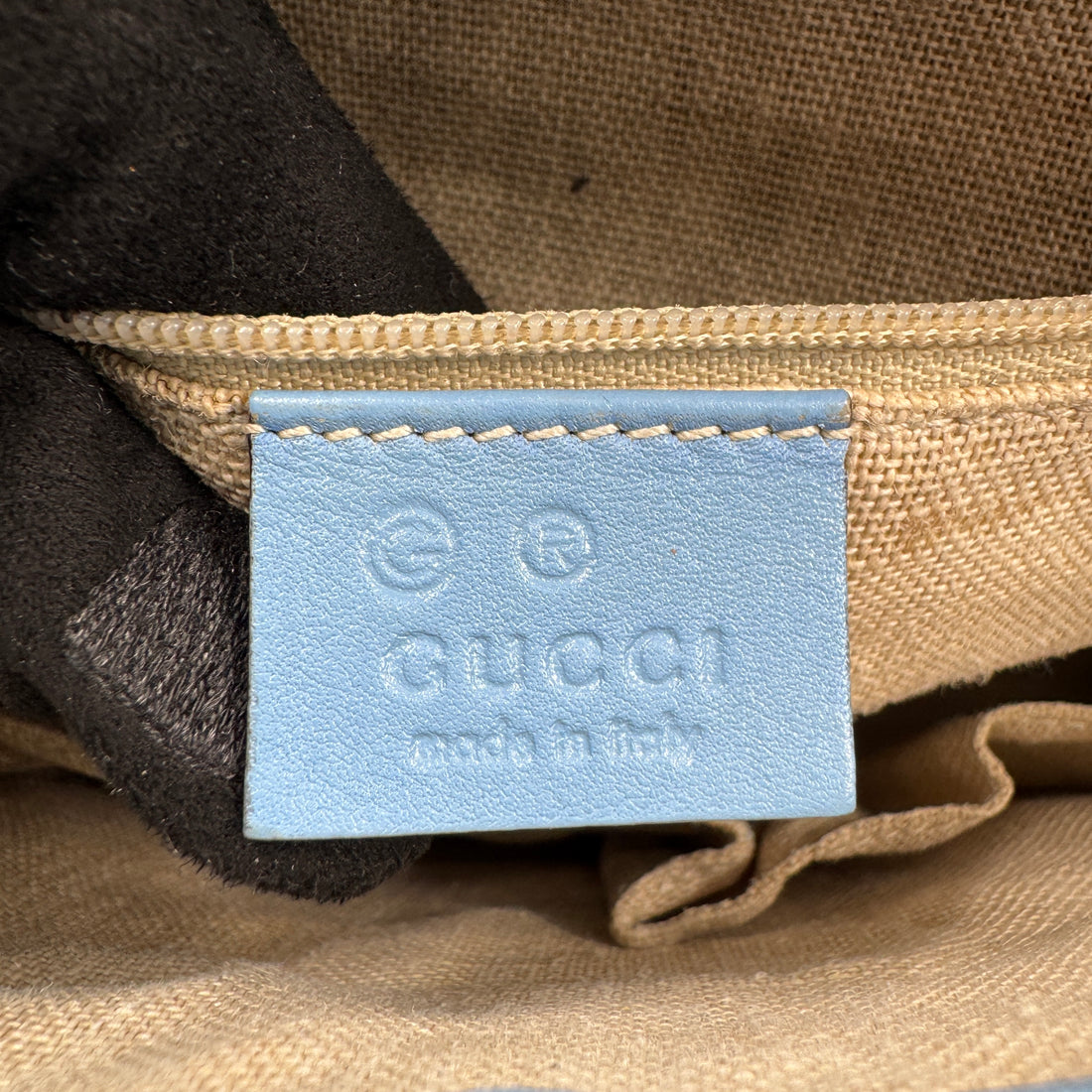 Gucci Soft Microguccissima Zippered Satchel Light Blue