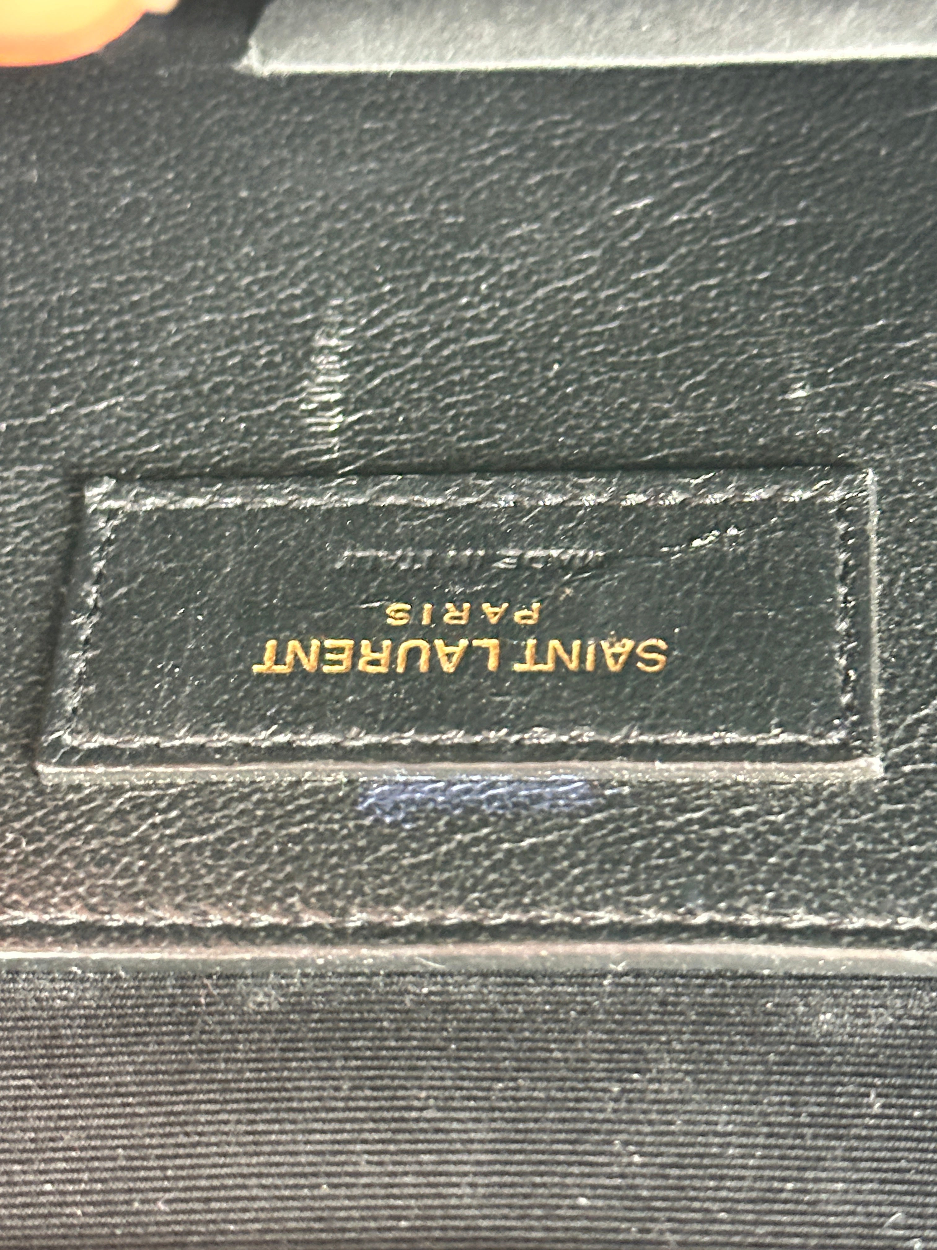 Saint Laurent Corc-Embossed Manhattan Medium Shoulder Bag Black GHW