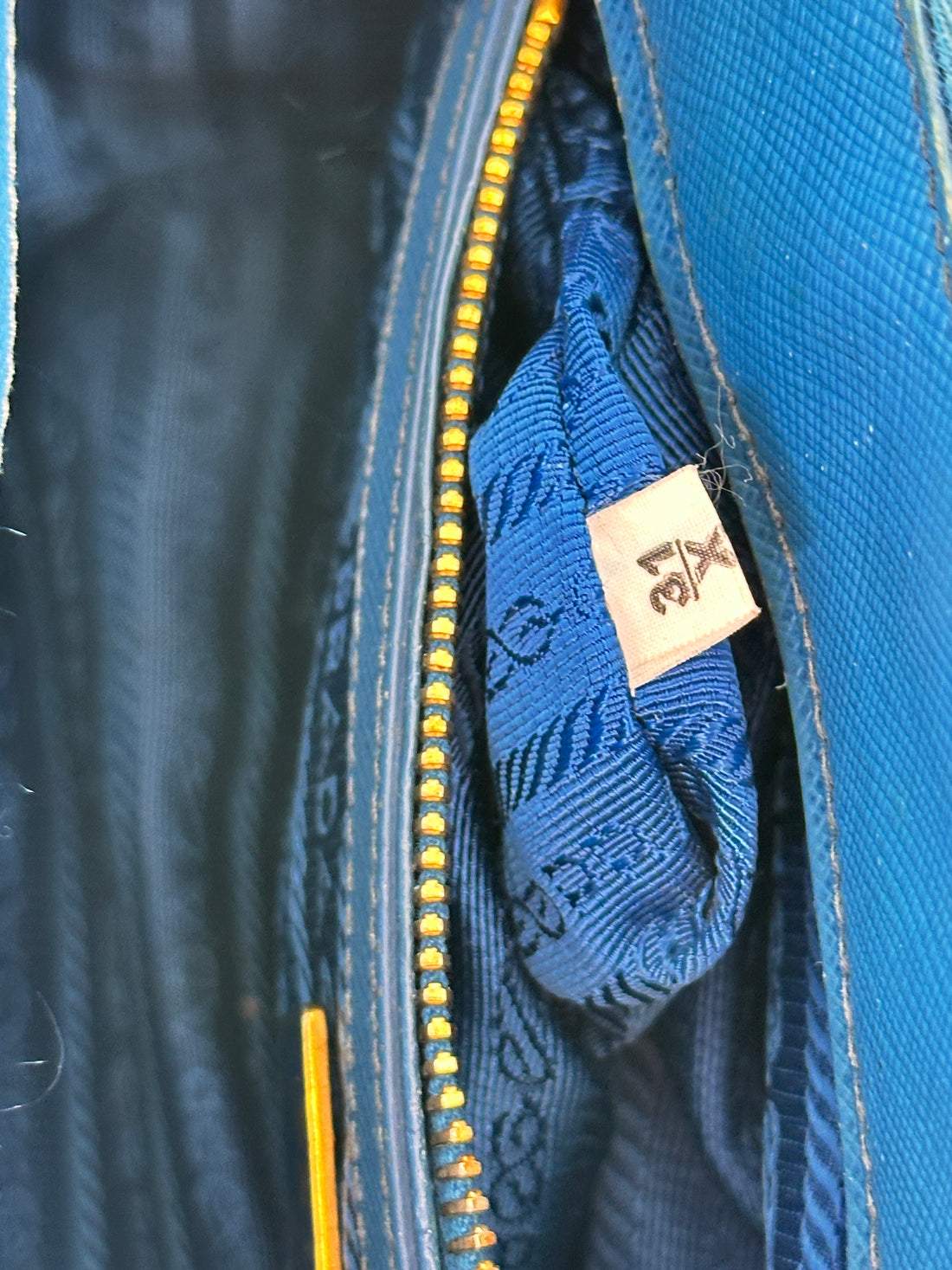 Prada Saffiano Lux Leather Mini Double Zip Tote Blue